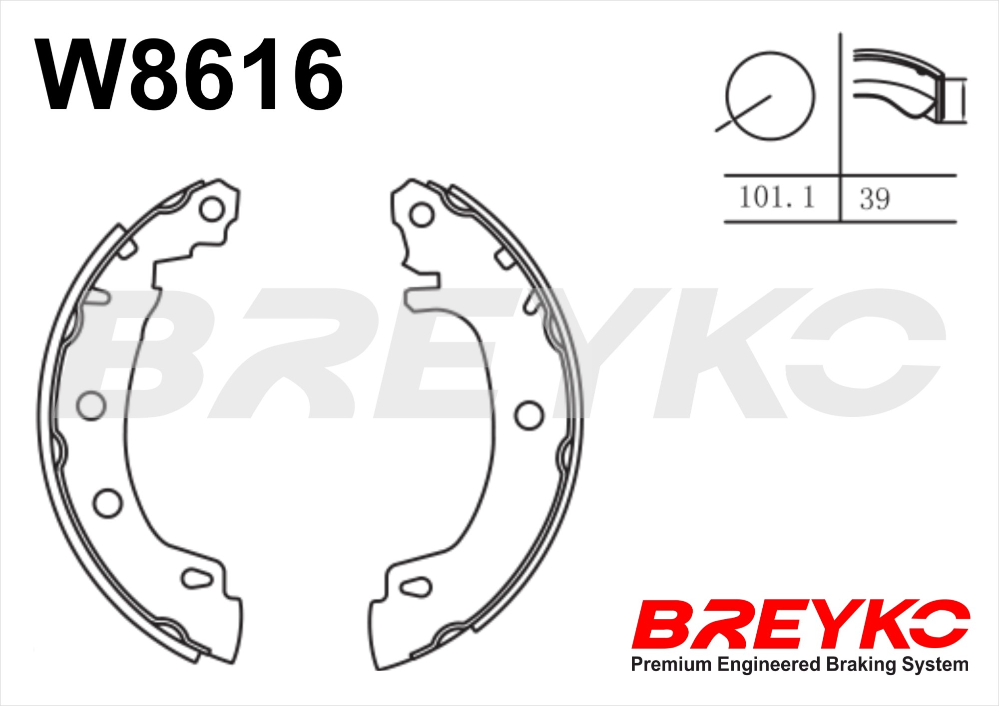 DAVID VASCO W8616 BREYKO Brake Shoe Set