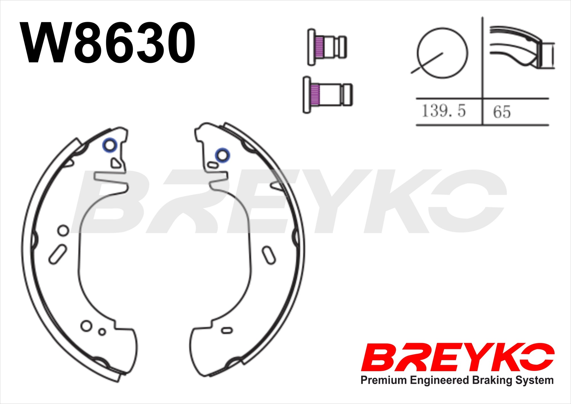 DAVID VASCO W8630 BREYKO Brake Shoe Set