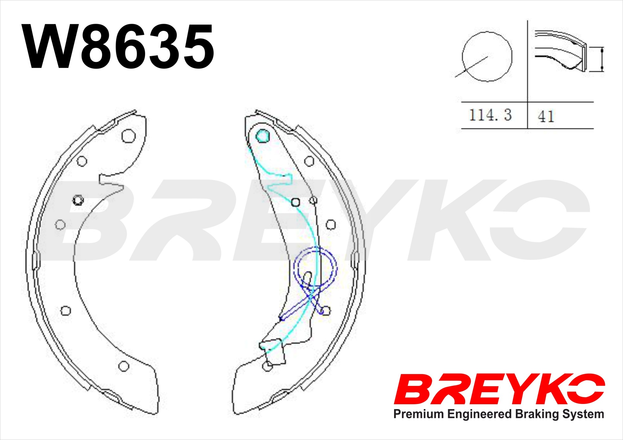 DAVID VASCO W8635 BREYKO Brake Shoe Set
