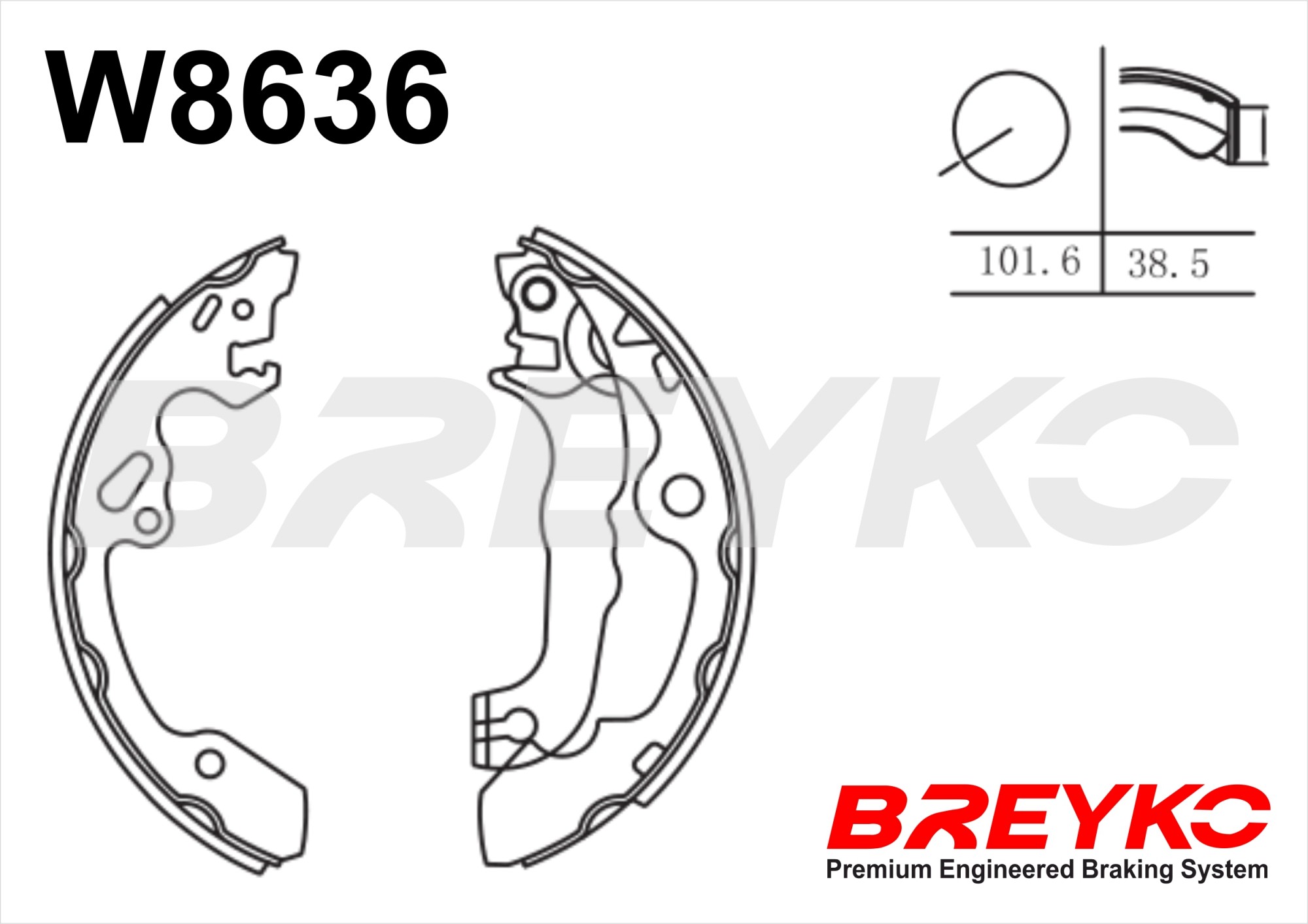 DAVID VASCO W8636 BREYKO Brake Shoe Set