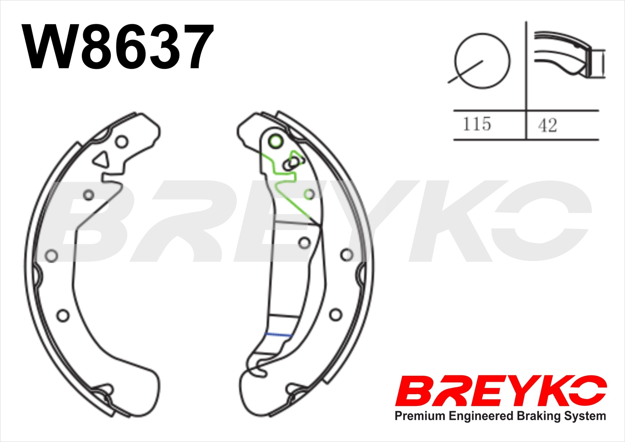 DAVID VASCO W8637 BREYKO Brake Shoe Set