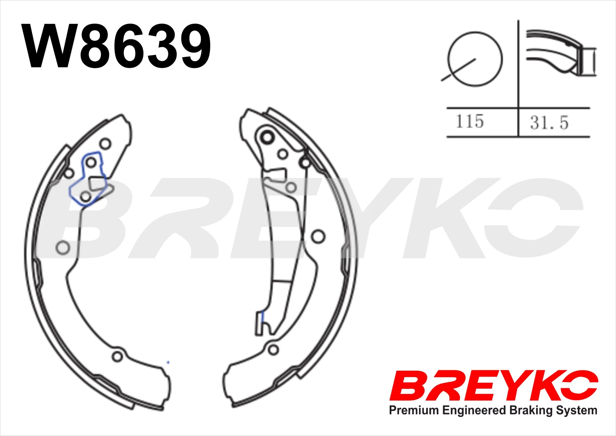 DAVID VASCO W8639 BREYKO Brake Shoe Set