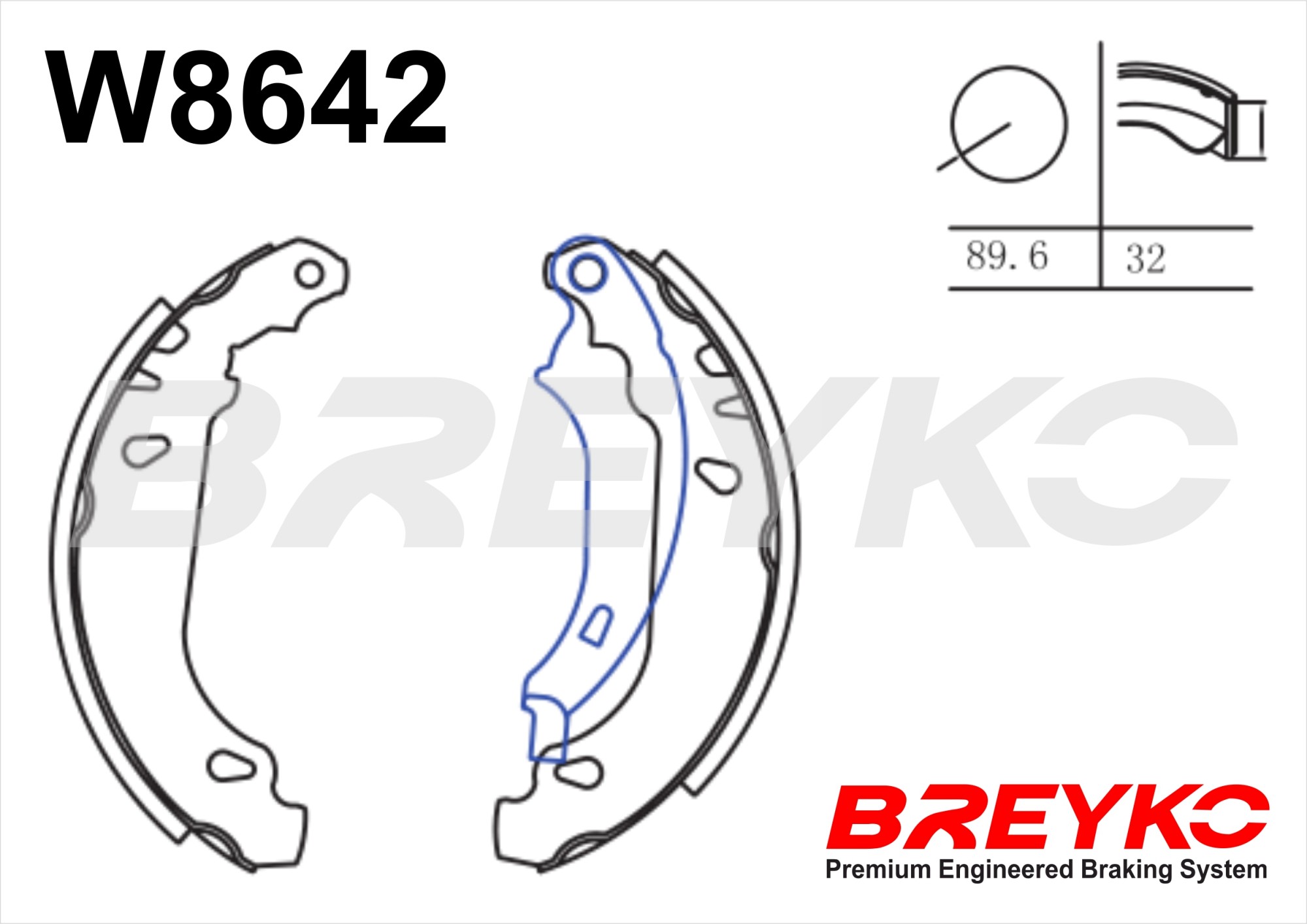 DAVID VASCO W8642 BREYKO Brake Shoe Set