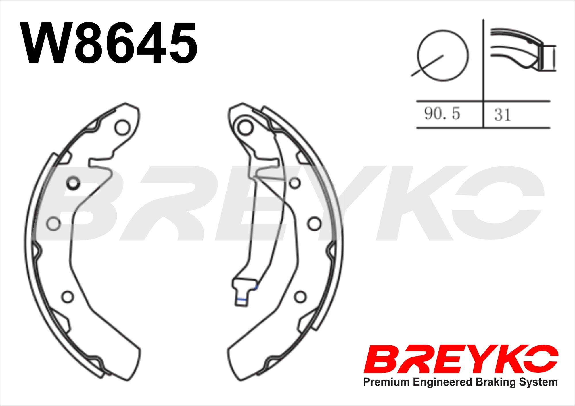 DAVID VASCO W8645 BREYKO Brake Shoe Set