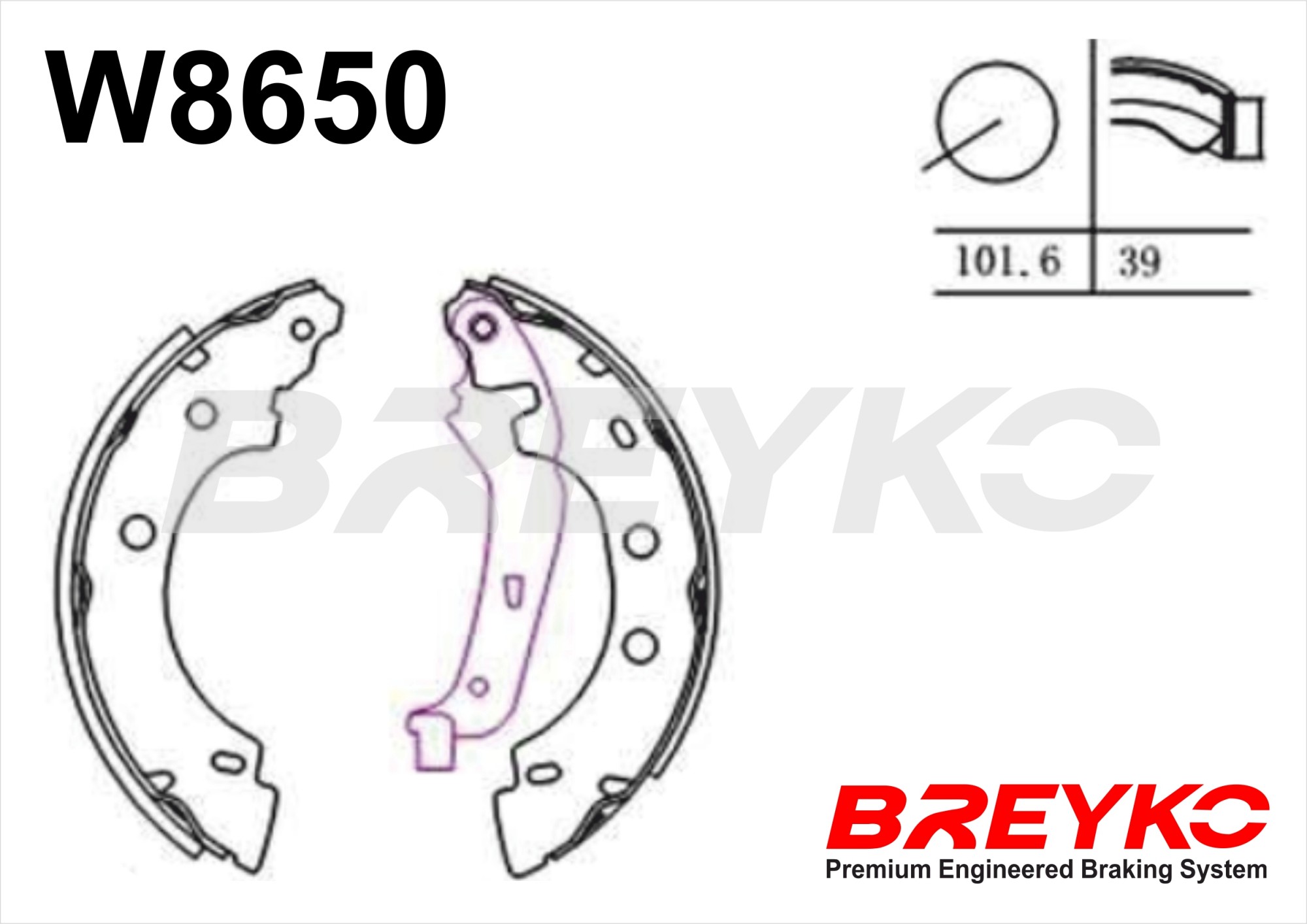 DAVID VASCO W8650 BREYKO Brake Shoe Set