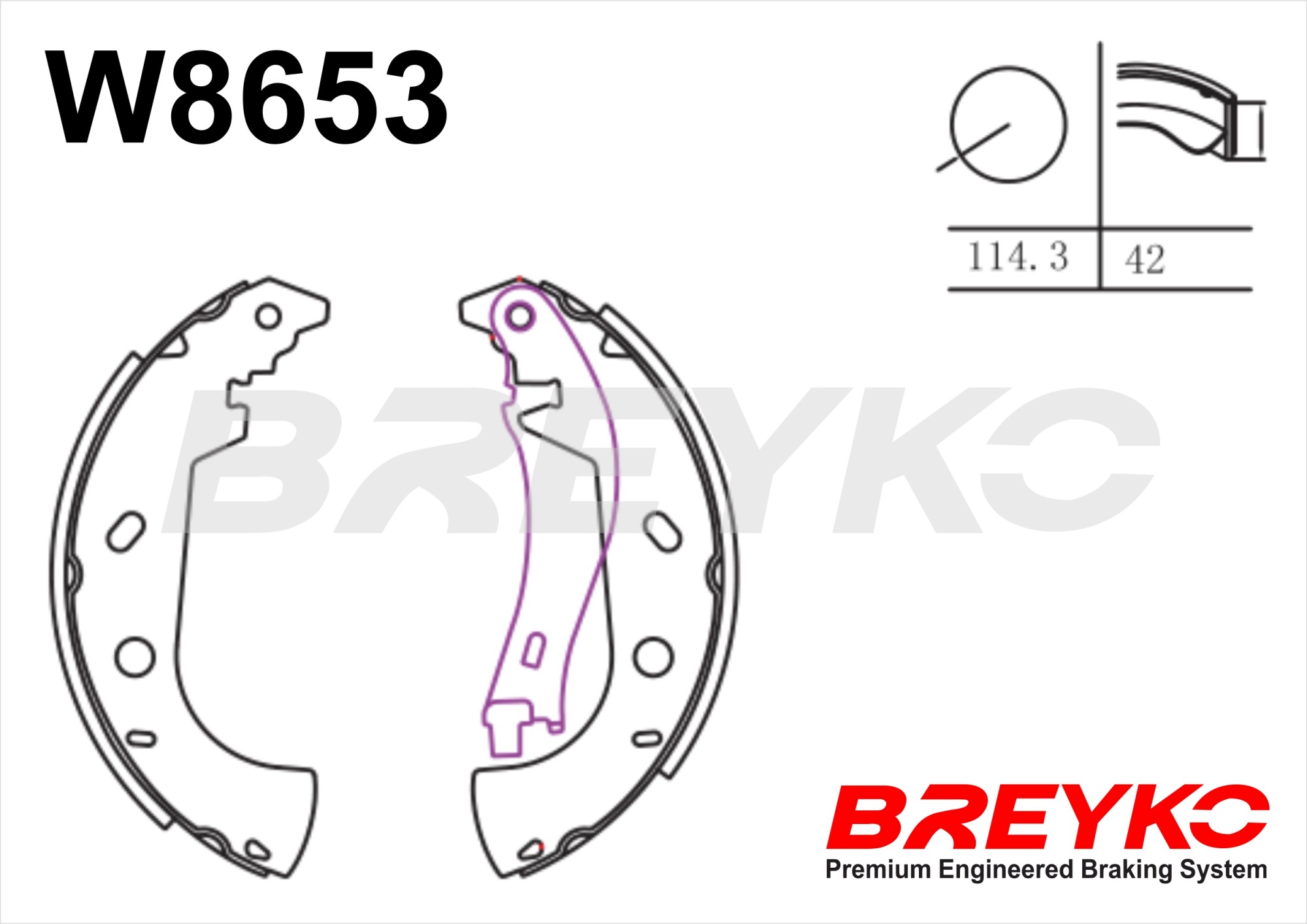DAVID VASCO W8653 BREYKO Brake Shoe Set