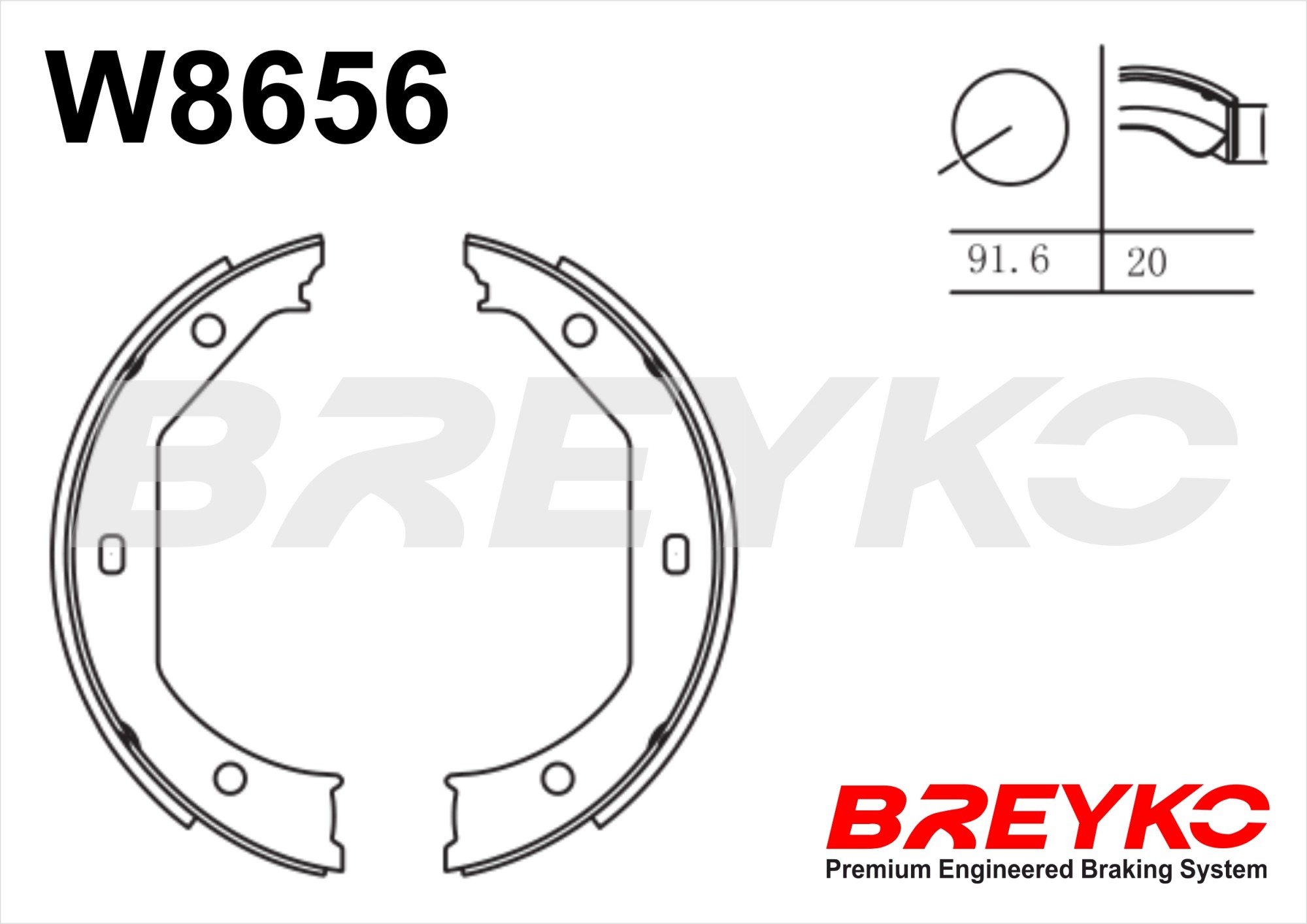 DAVID VASCO W8656 BREYKO Brake Shoe Set