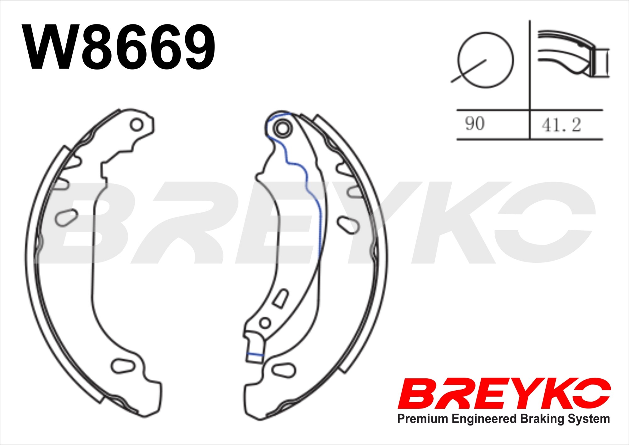 DAVID VASCO W8669 BREYKO Brake Shoe Set