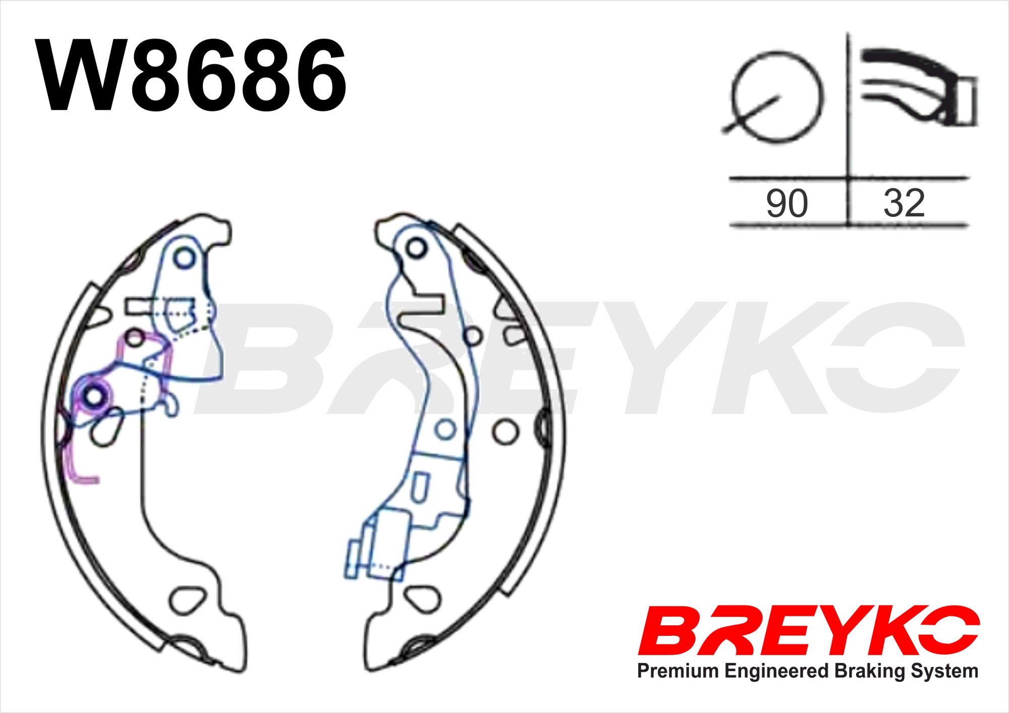 DAVID VASCO W8686 BREYKO Brake Shoe Set