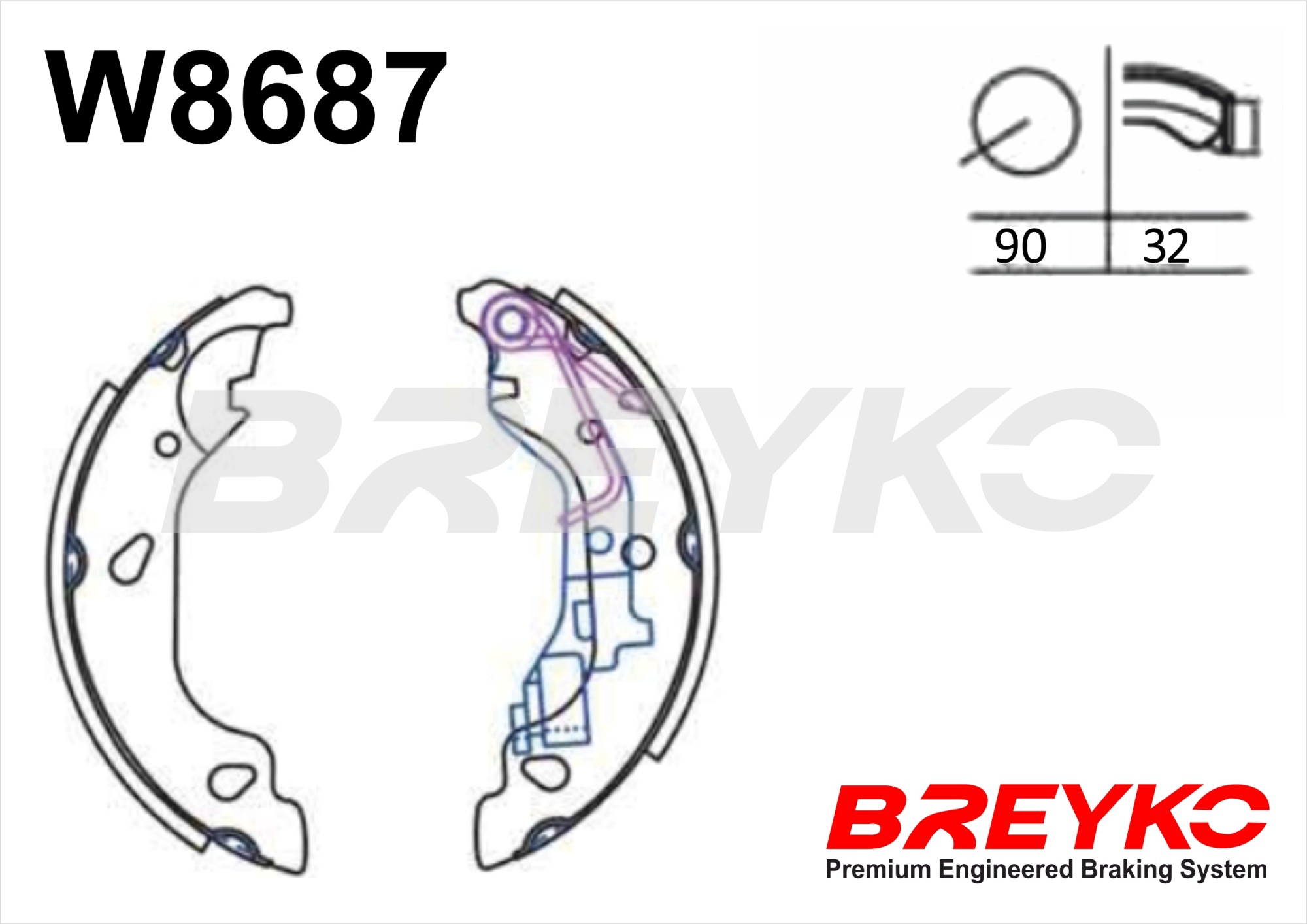 DAVID VASCO W8687 BREYKO Brake Shoe Set