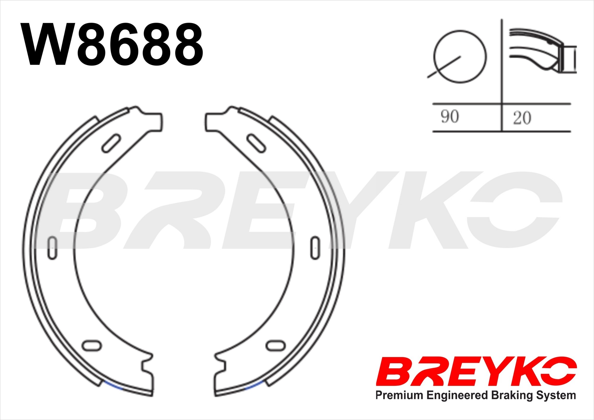 DAVID VASCO W8688 BREYKO Brake Shoe Set