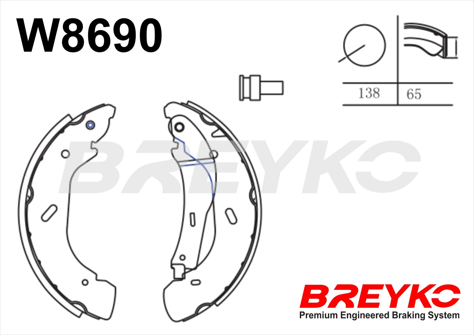 DAVID VASCO W8690 BREYKO Brake Shoe Set