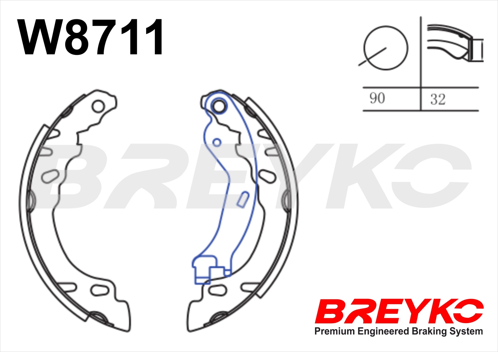 DAVID VASCO W8711 BREYKO Brake Shoe Set