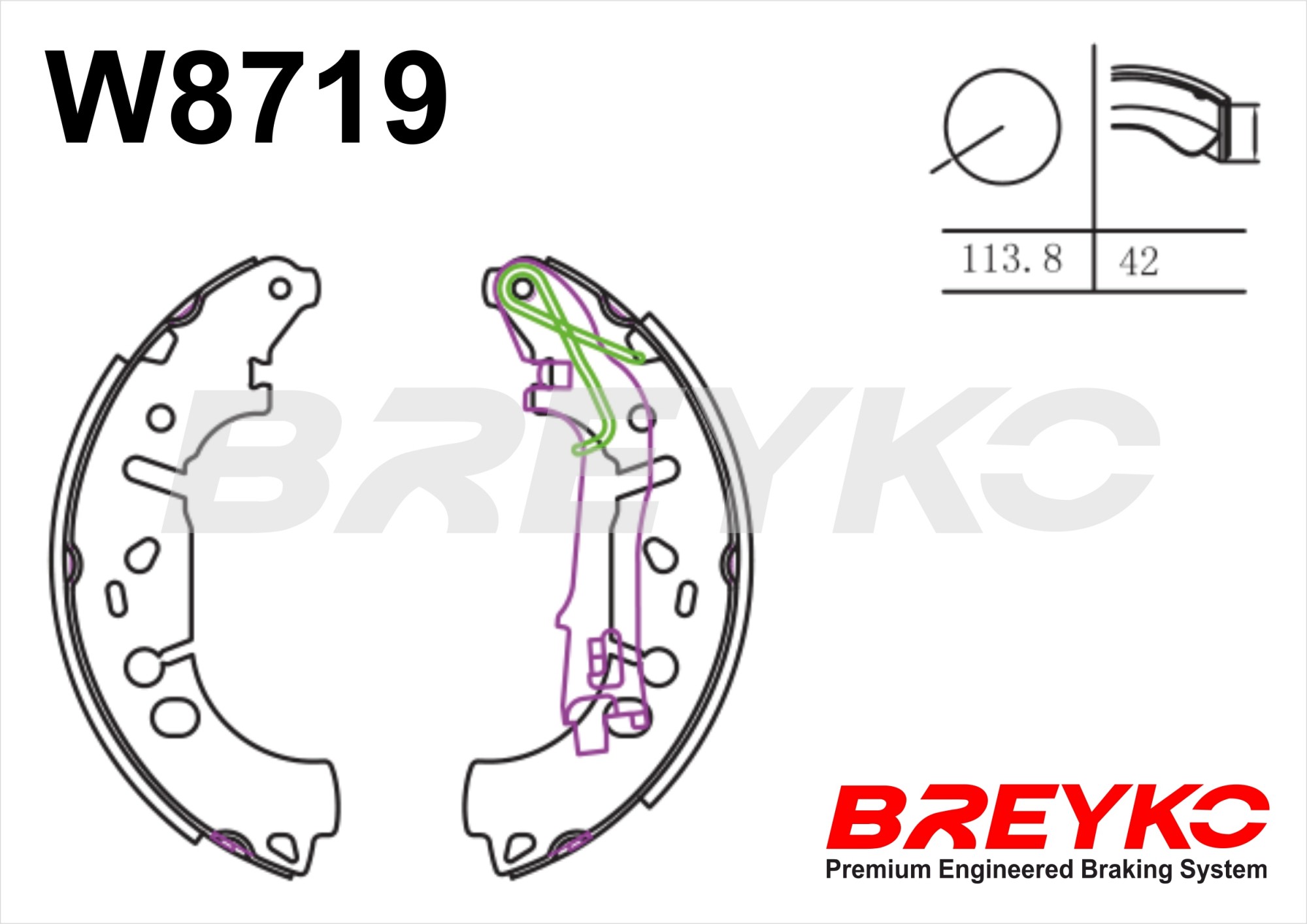 DAVID VASCO W8719 BREYKO Brake Shoe Set
