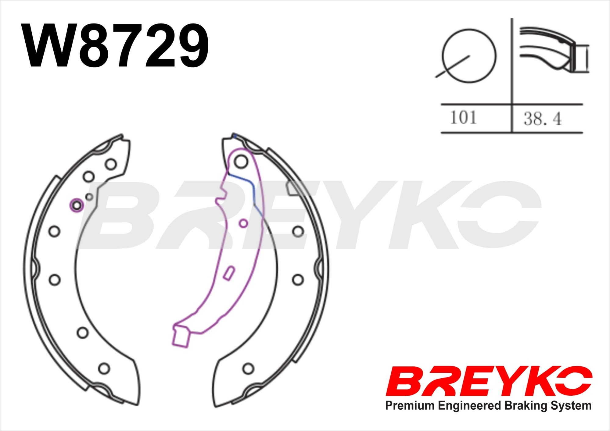 DAVID VASCO W8729 BREYKO Brake Shoe Set