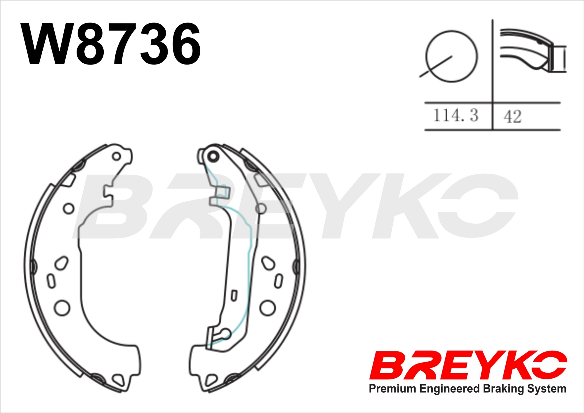 DAVID VASCO W8736 BREYKO Brake Shoe Set