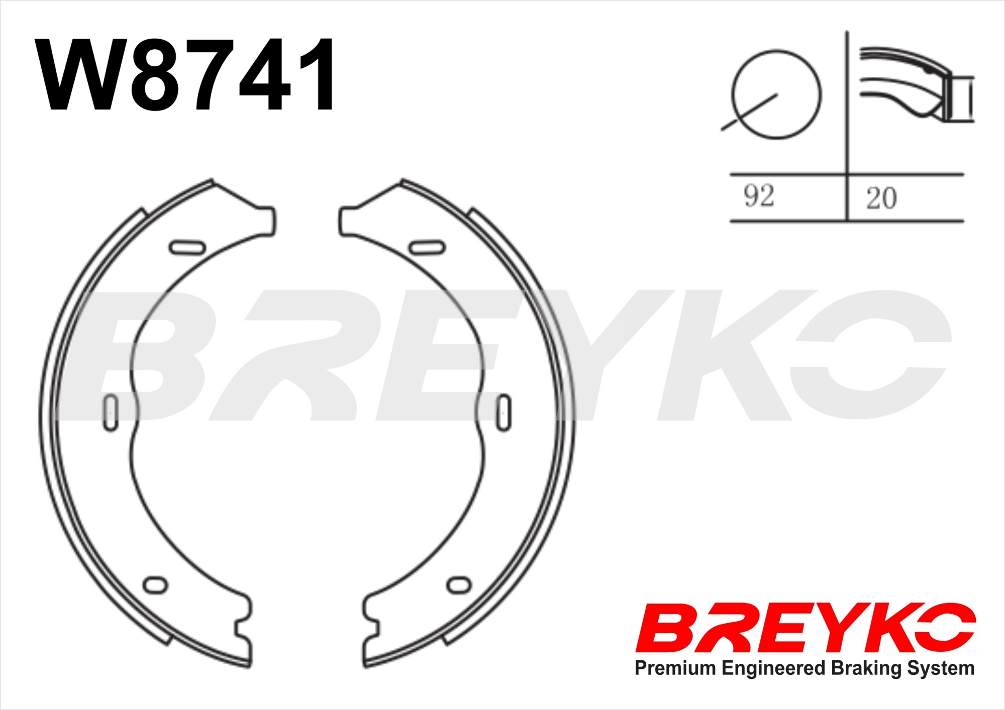 DAVID VASCO W8741 BREYKO Brake Shoe Set