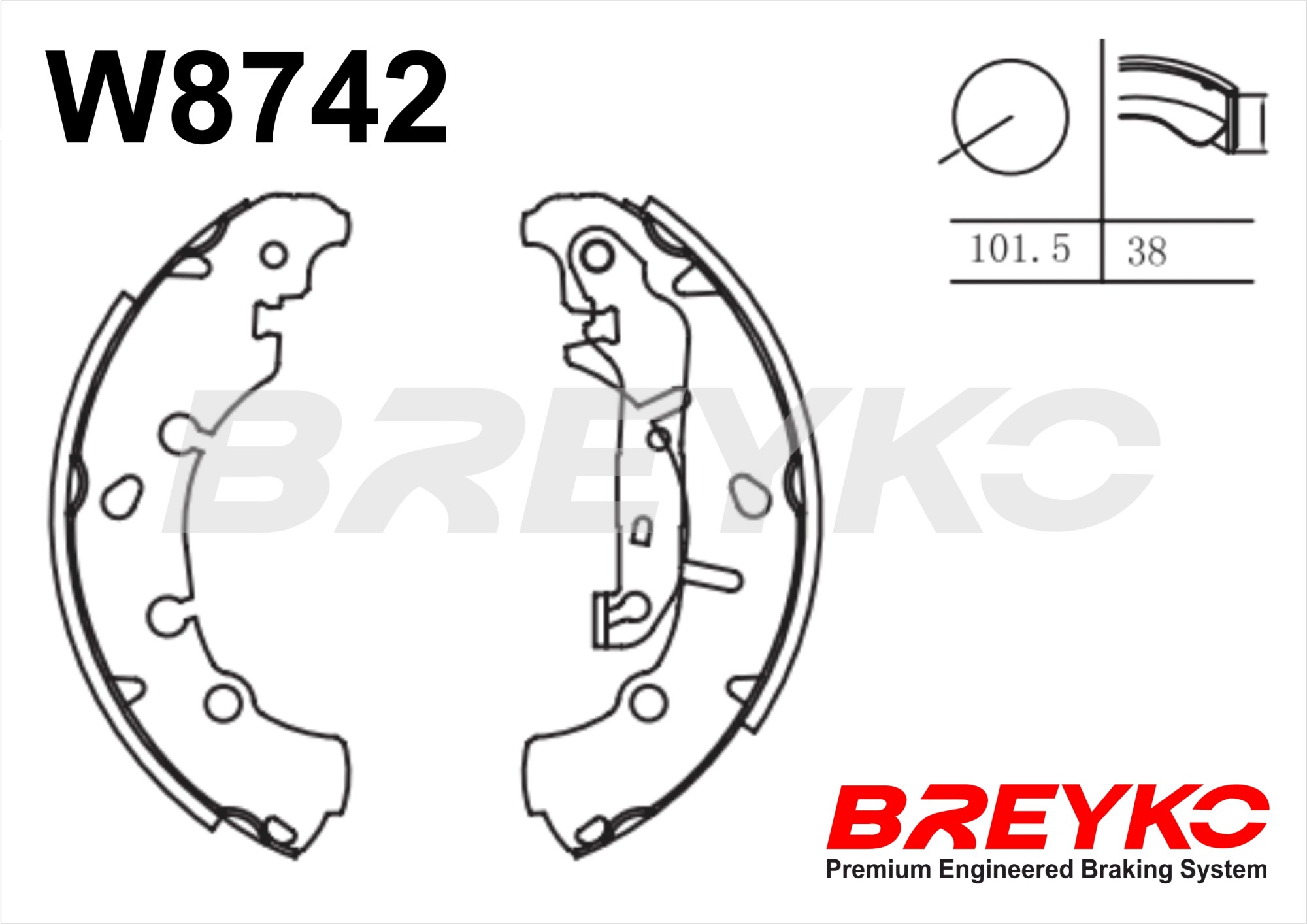 DAVID VASCO W8742 BREYKO Brake Shoe Set