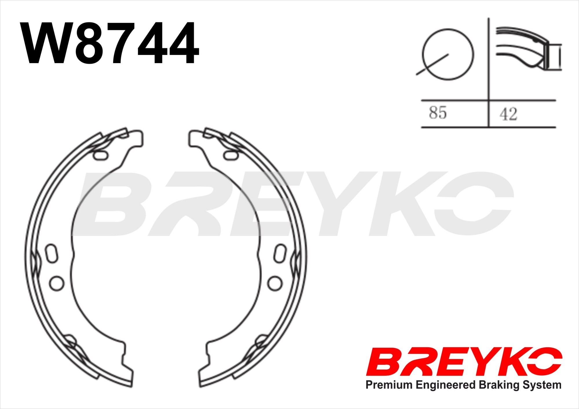 DAVID VASCO W8744 BREYKO Brake Shoe Set