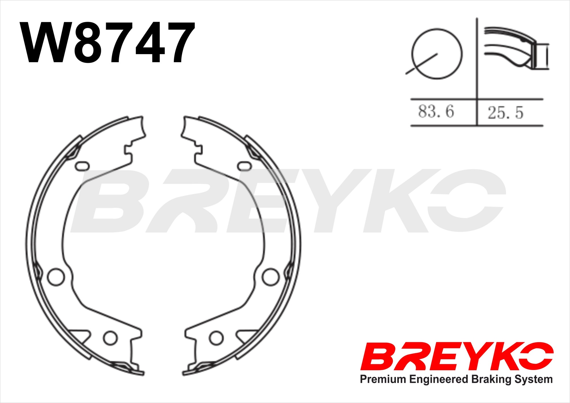 DAVID VASCO W8747 BREYKO Brake Shoe Set