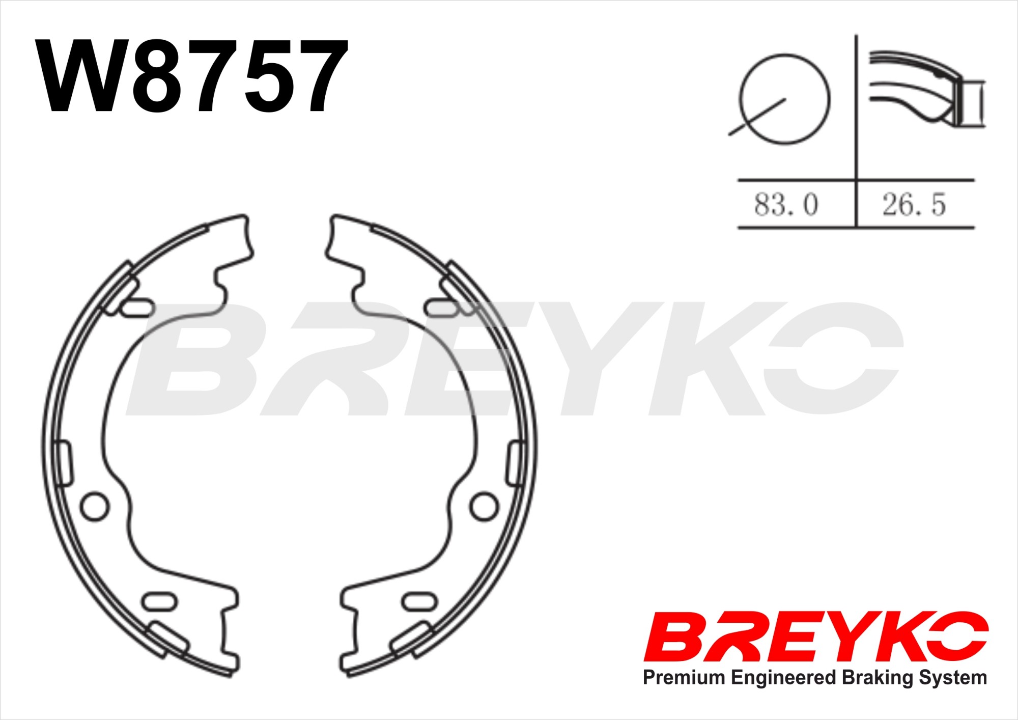 DAVID VASCO W8757 BREYKO Brake Shoe Set