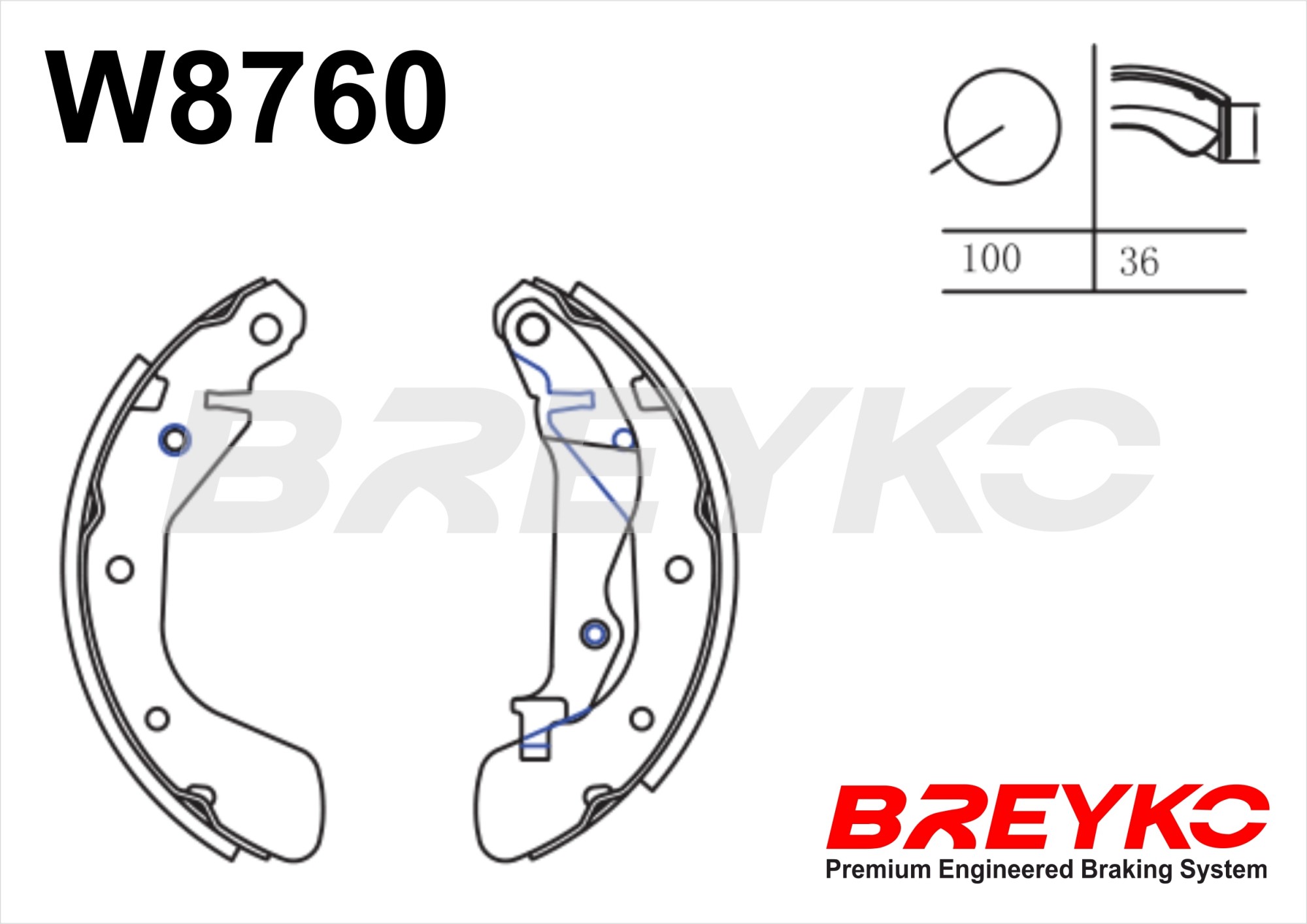 DAVID VASCO W8760 BREYKO Brake Shoe Set