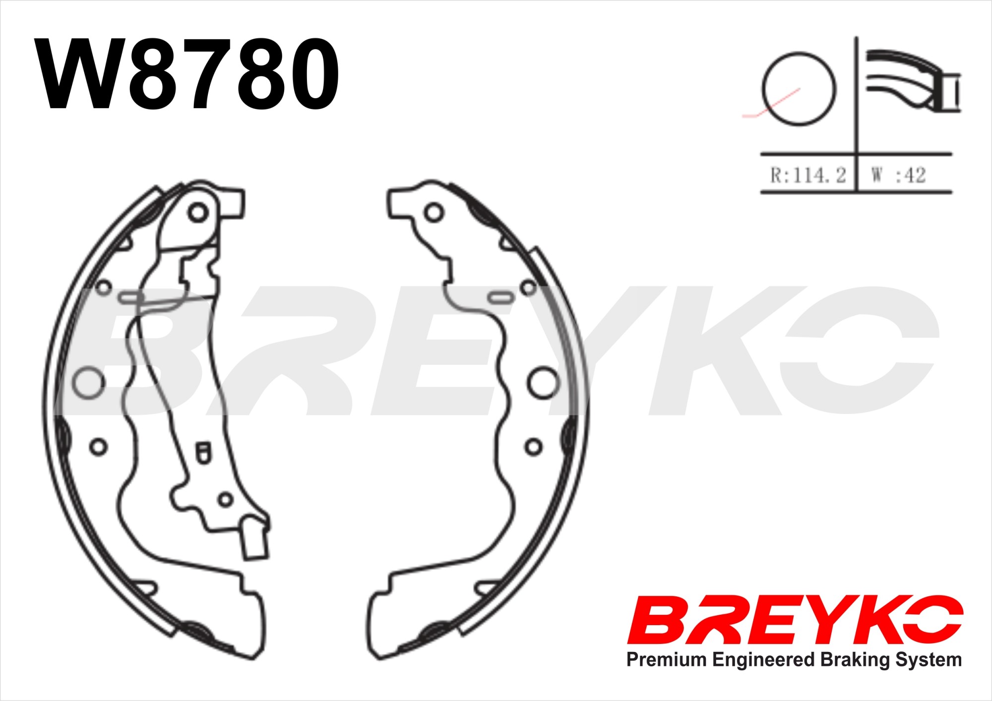 DAVID VASCO W8780 BREYKO Brake Shoe Set