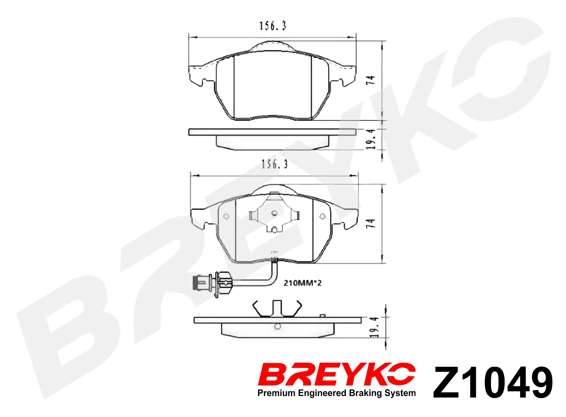 DAVID VASCO Z1049 BREYKO Brake Pad Set, disc brake