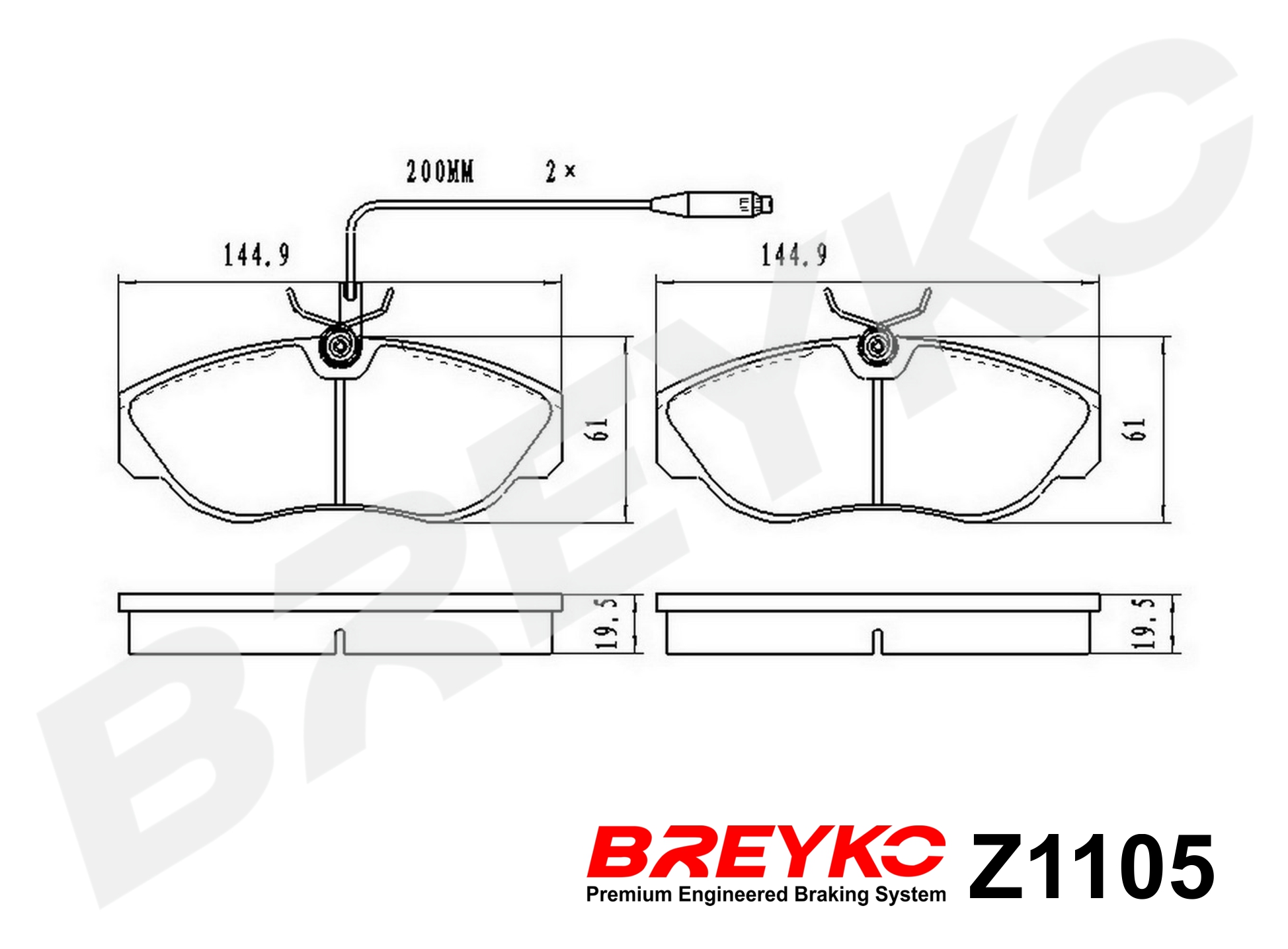 DAVID VASCO Z1105 BREYKO Brake Pad Set, disc brake