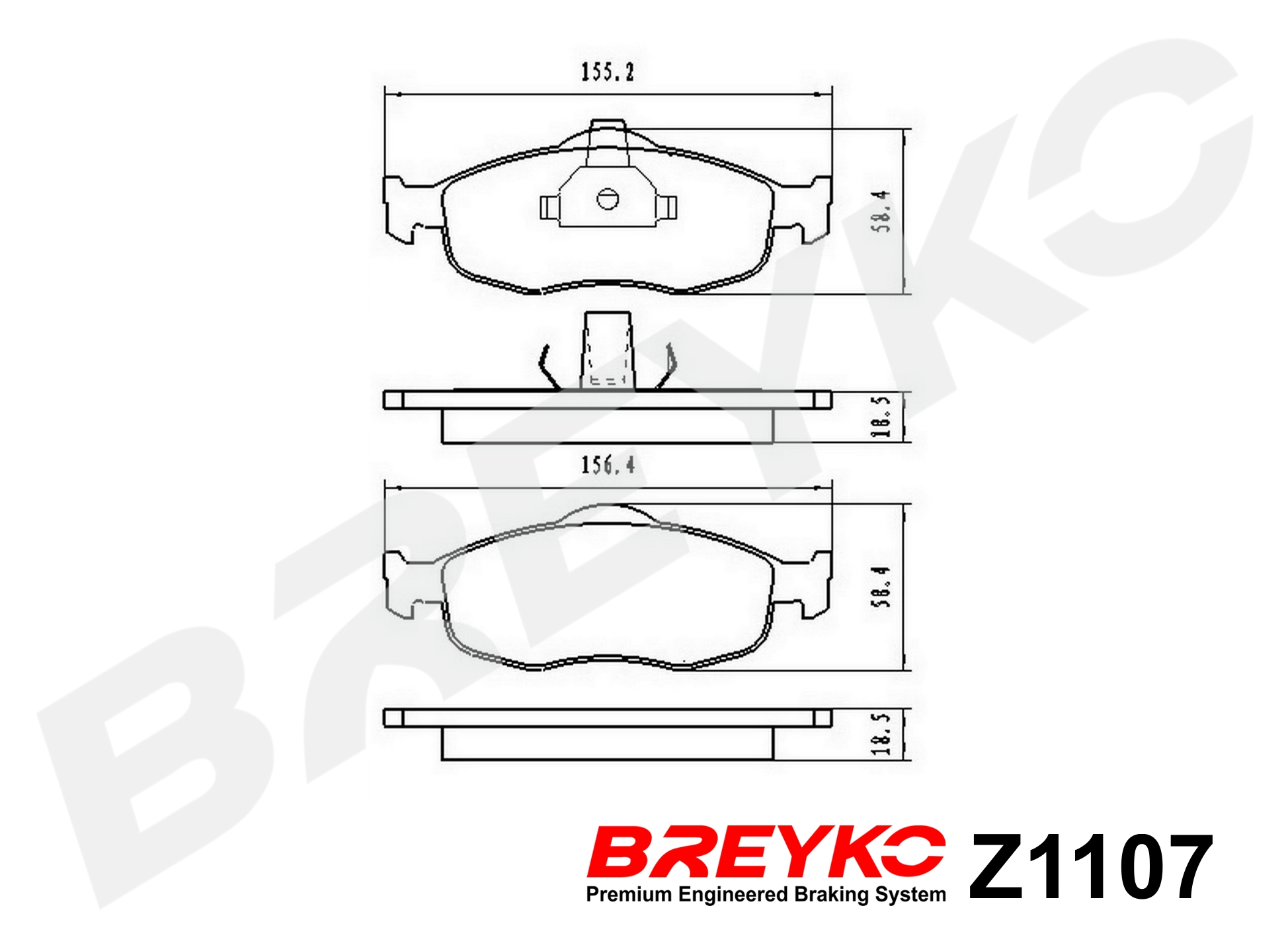 DAVID VASCO Z1107 BREYKO Brake Pad Set, disc brake
