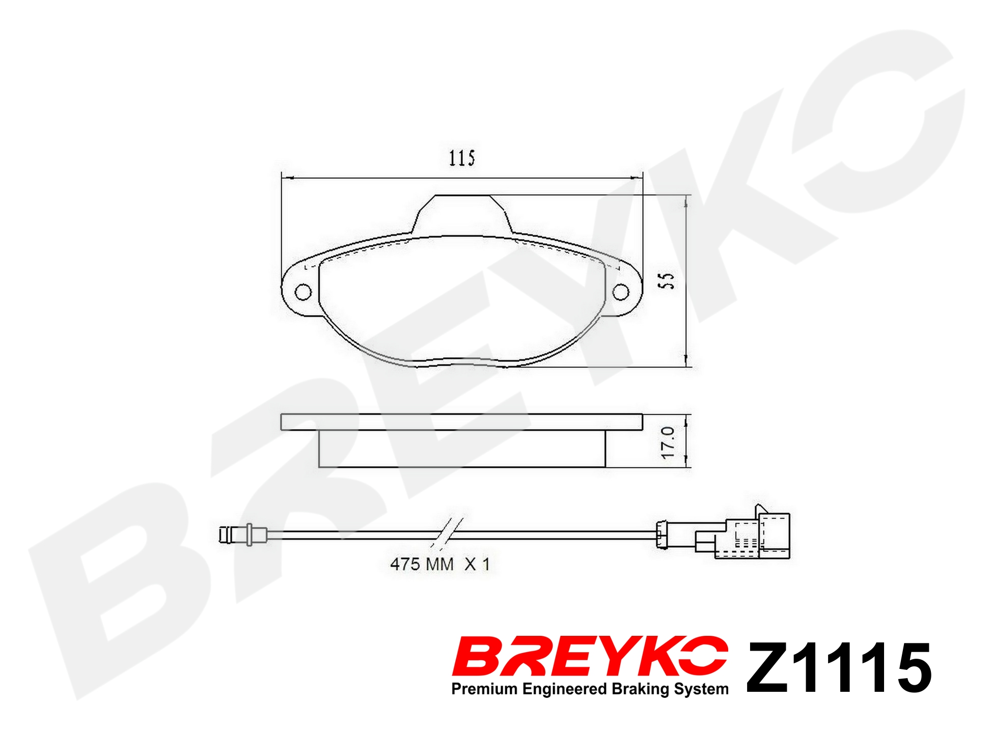 DAVID VASCO Z1115 BREYKO Brake Pad Set, disc brake