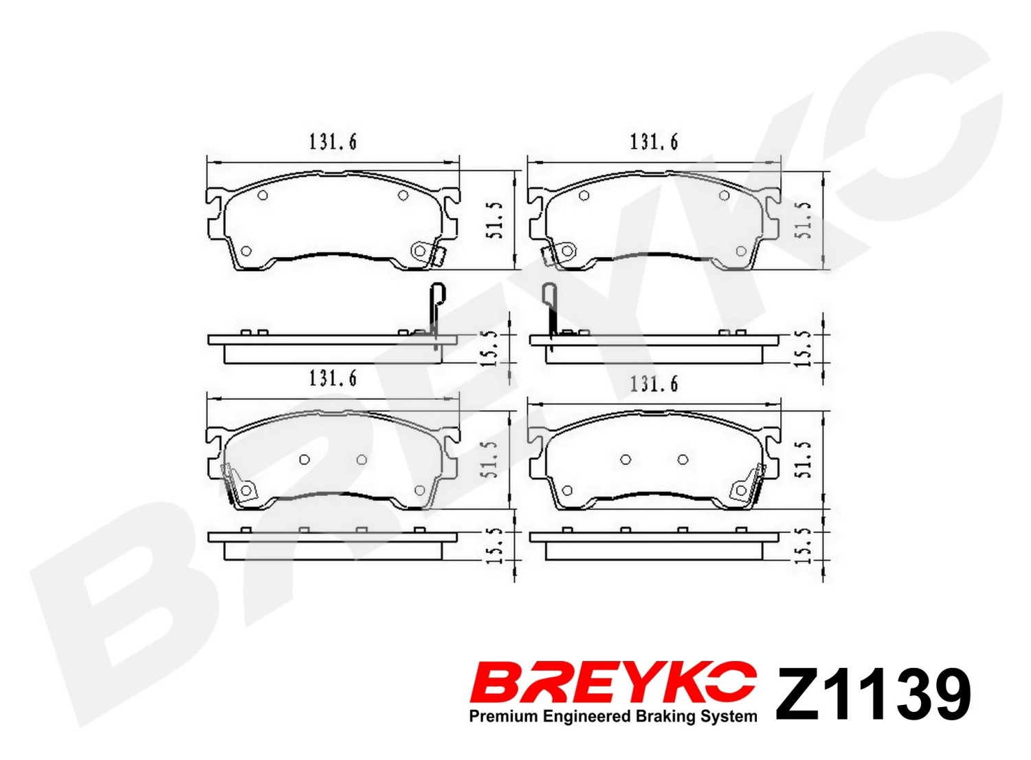 DAVID VASCO Z1139 BREYKO Brake Pad Set, disc brake