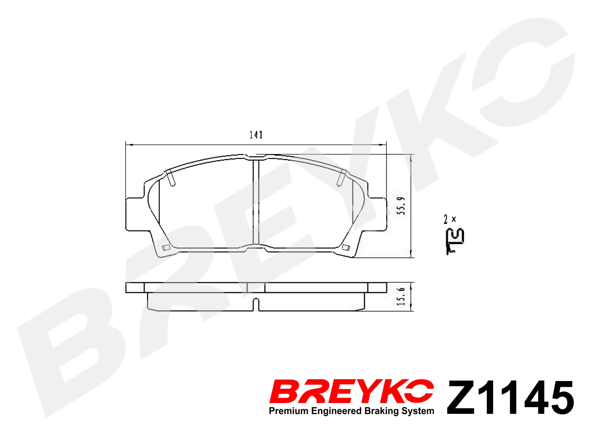 DAVID VASCO Z1145 BREYKO Brake Pad Set, disc brake
