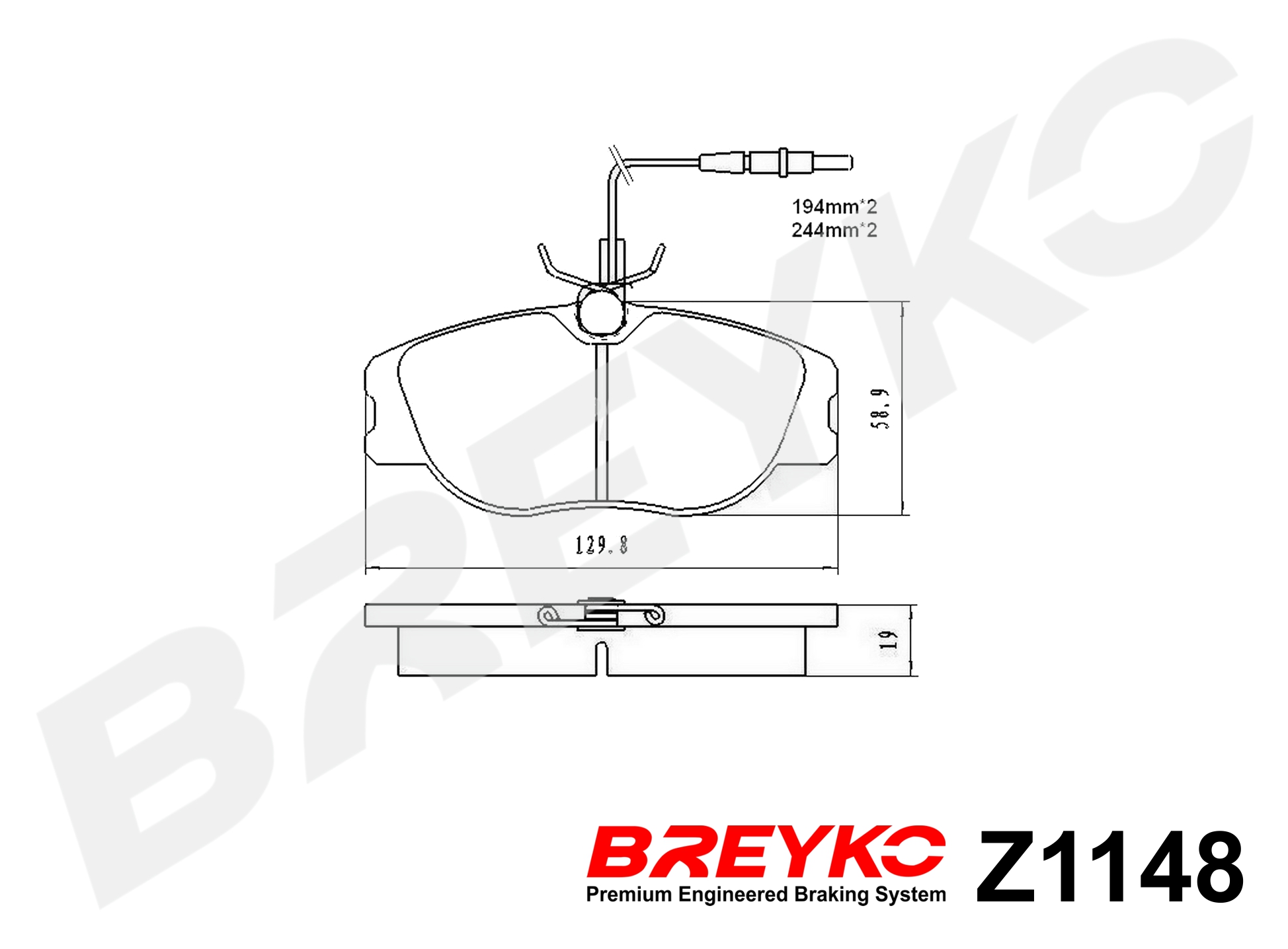 DAVID VASCO Z1148 BREYKO Brake Pad Set, disc brake