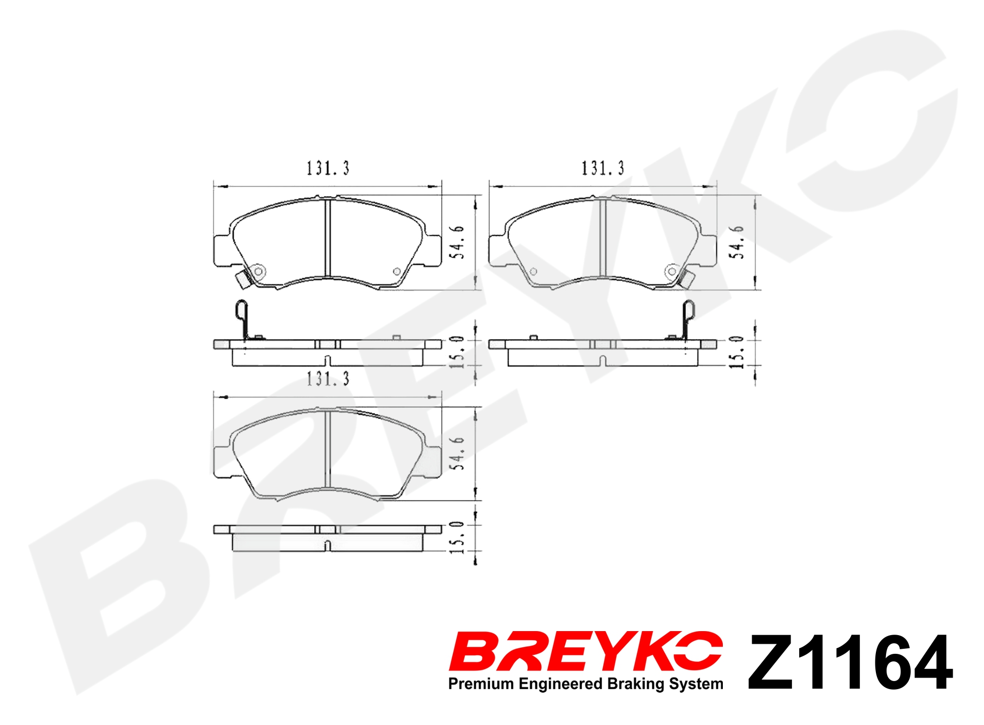 DAVID VASCO Z1164 BREYKO Brake Pad Set, disc brake