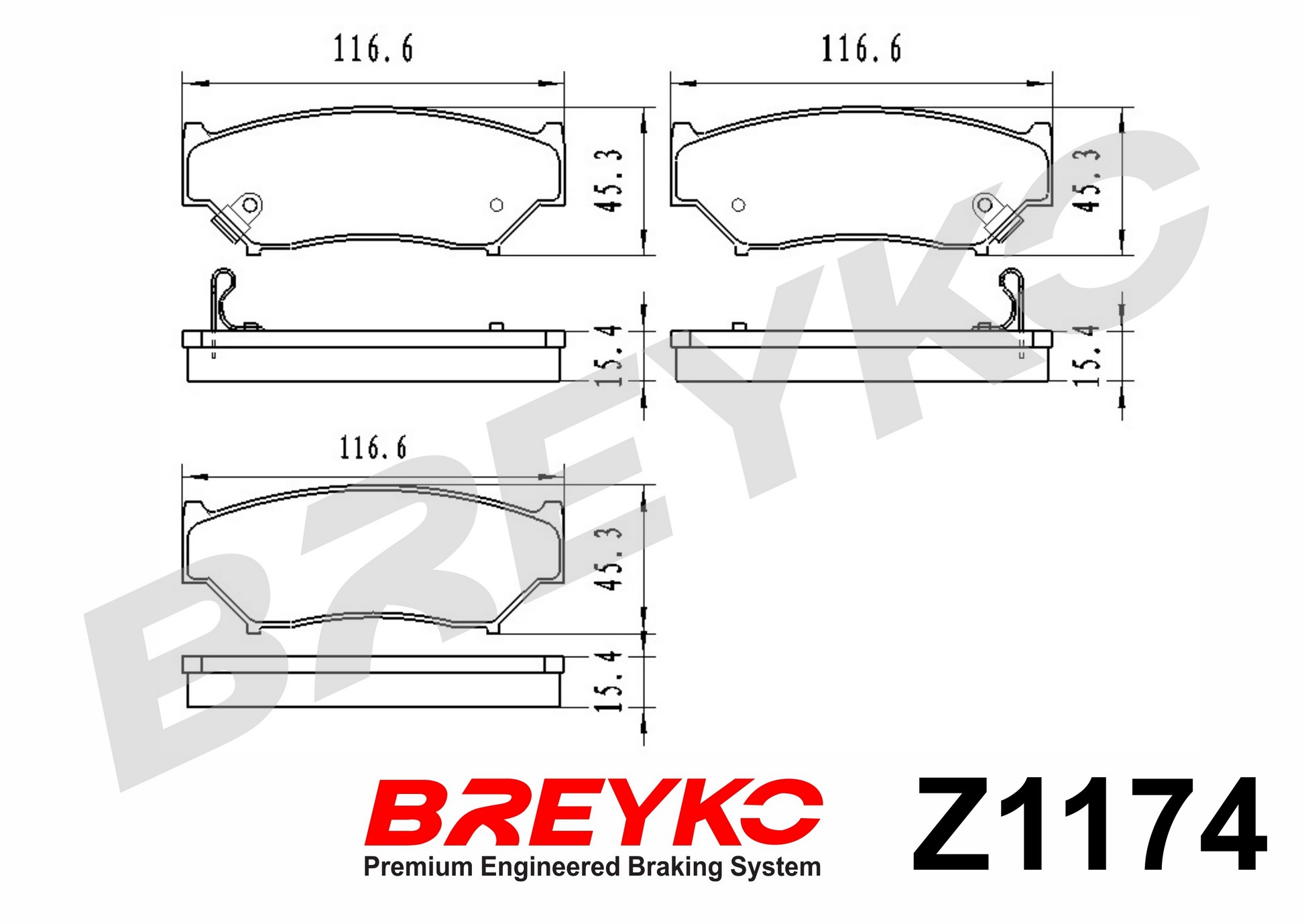 DAVID VASCO Z1174 BREYKO Brake Pad Set, disc brake