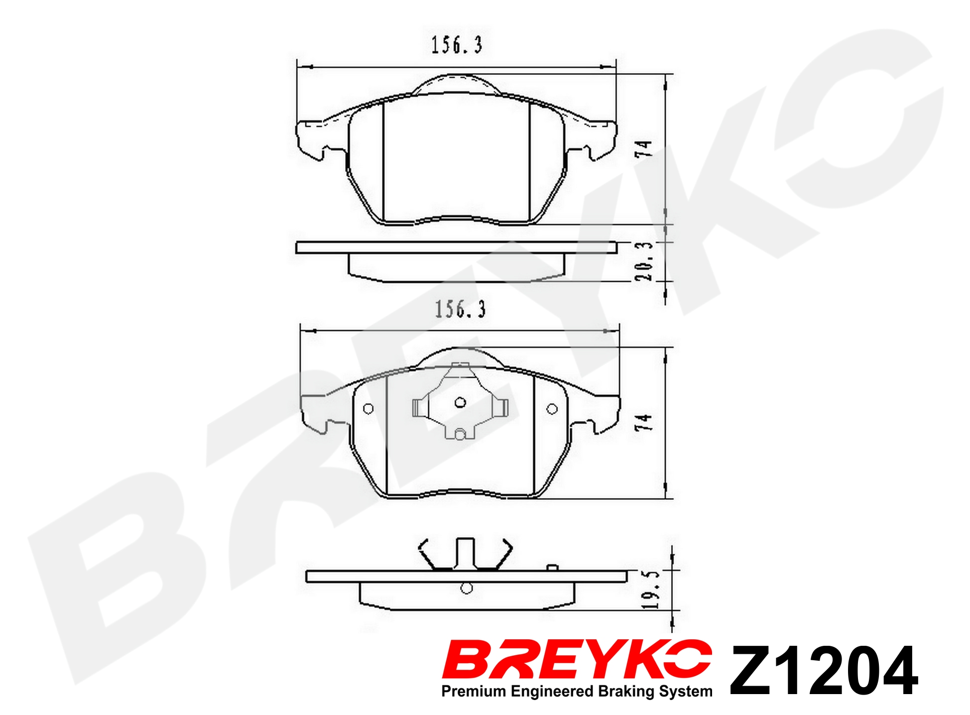 DAVID VASCO Z1204 BREYKO Brake Pad Set, disc brake
