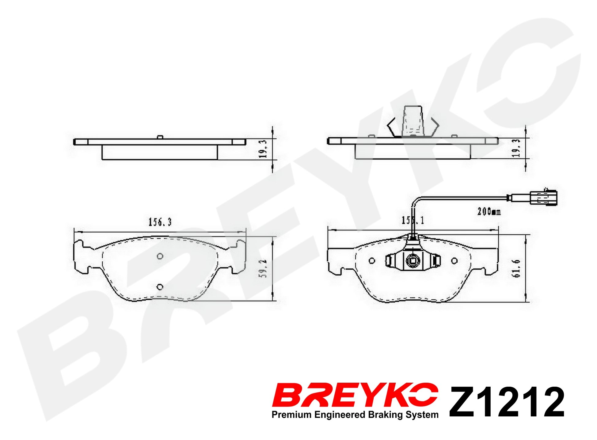 DAVID VASCO Z1212 BREYKO Brake Pad Set, disc brake