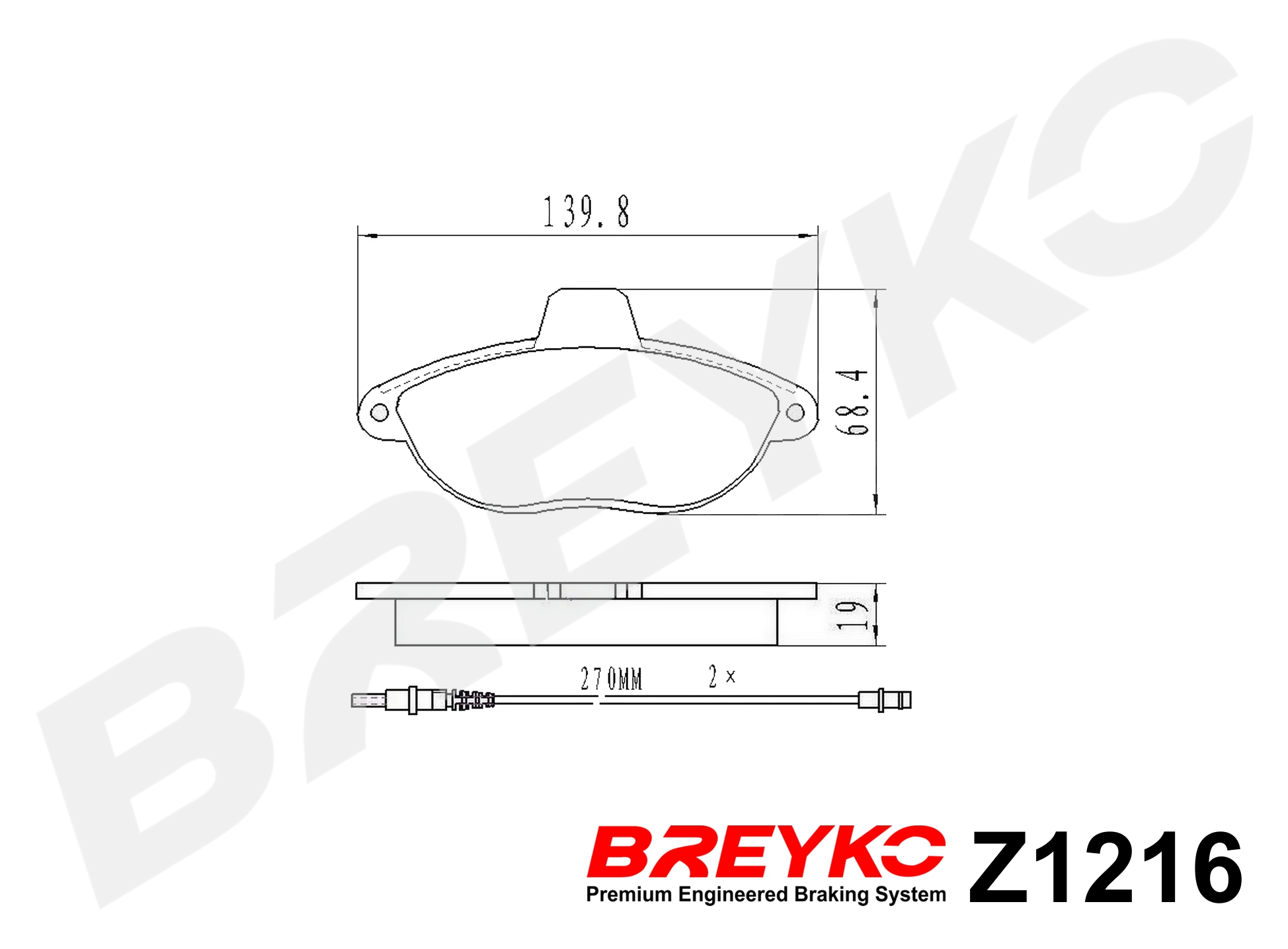 DAVID VASCO Z1216 BREYKO Brake Pad Set, disc brake