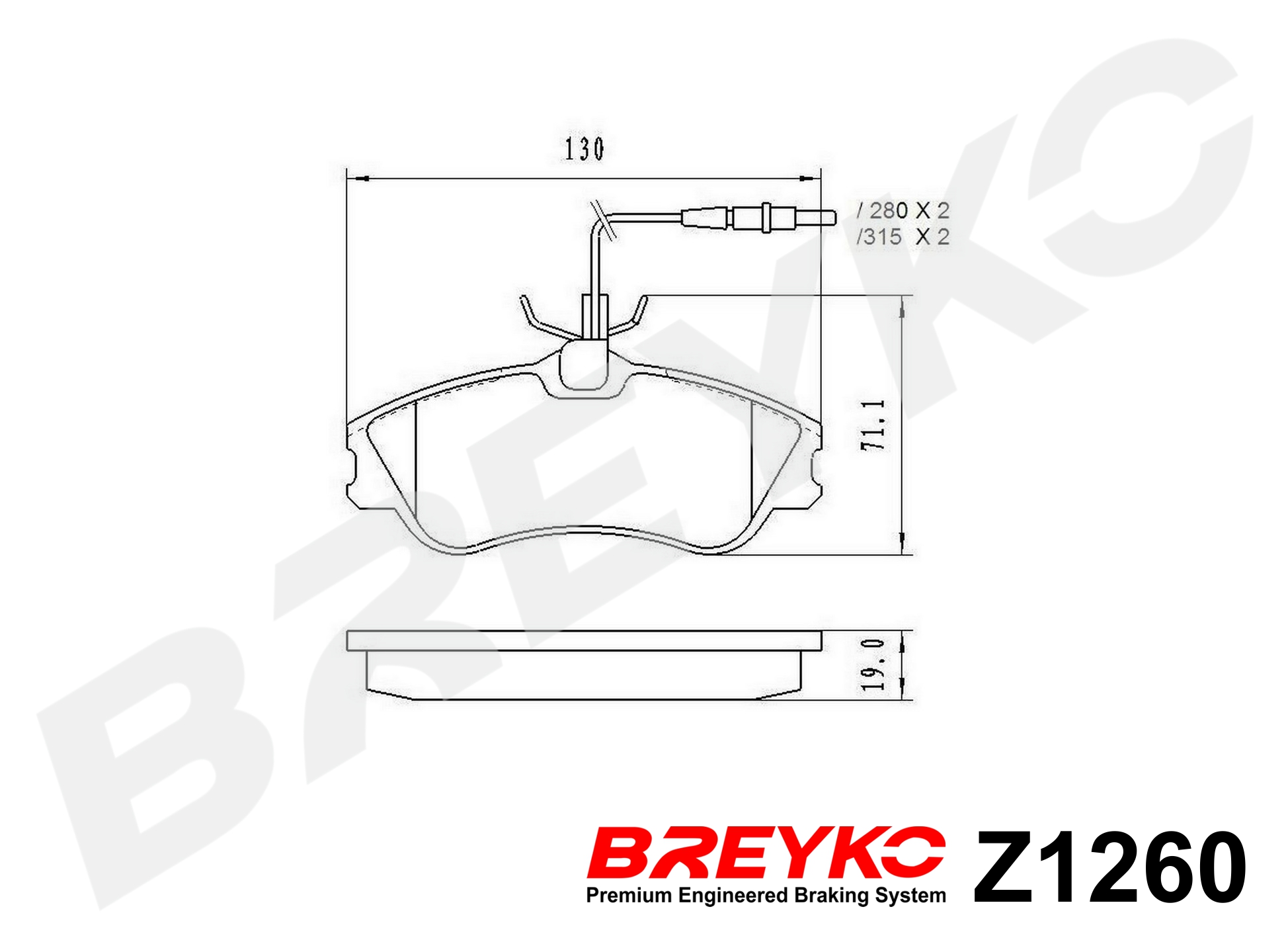 DAVID VASCO Z1260 BREYKO Brake Pad Set, disc brake