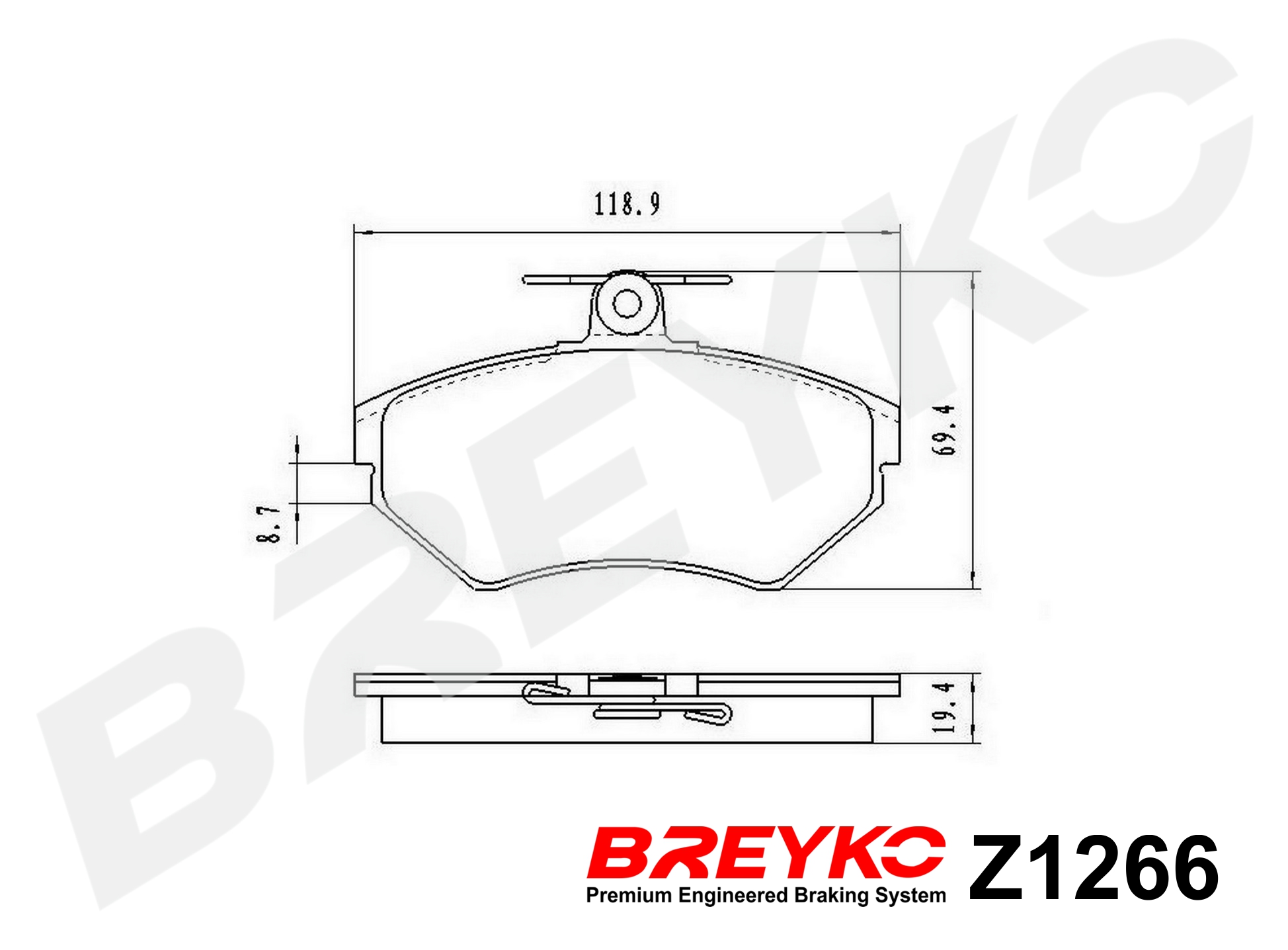 DAVID VASCO Z1266 BREYKO Brake Pad Set, disc brake