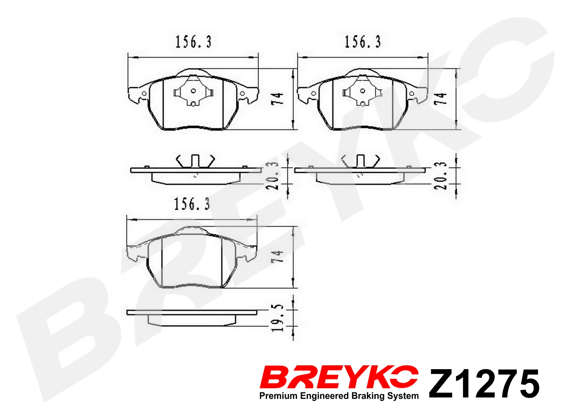 DAVID VASCO Z1275 BREYKO Brake Pad Set, disc brake