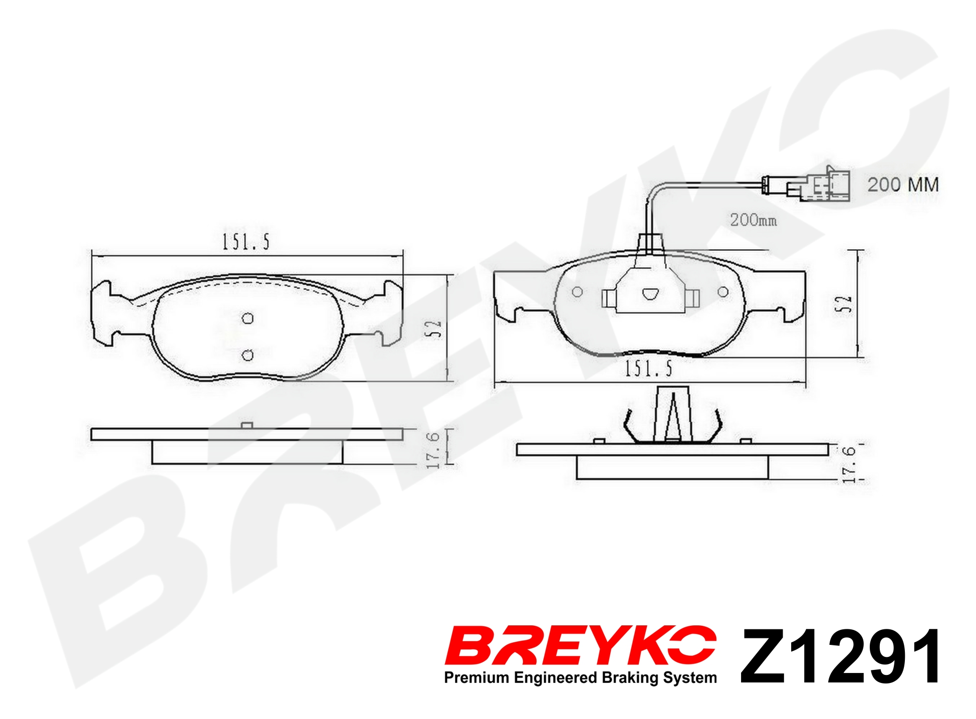 DAVID VASCO Z1291 BREYKO Brake Pad Set, disc brake