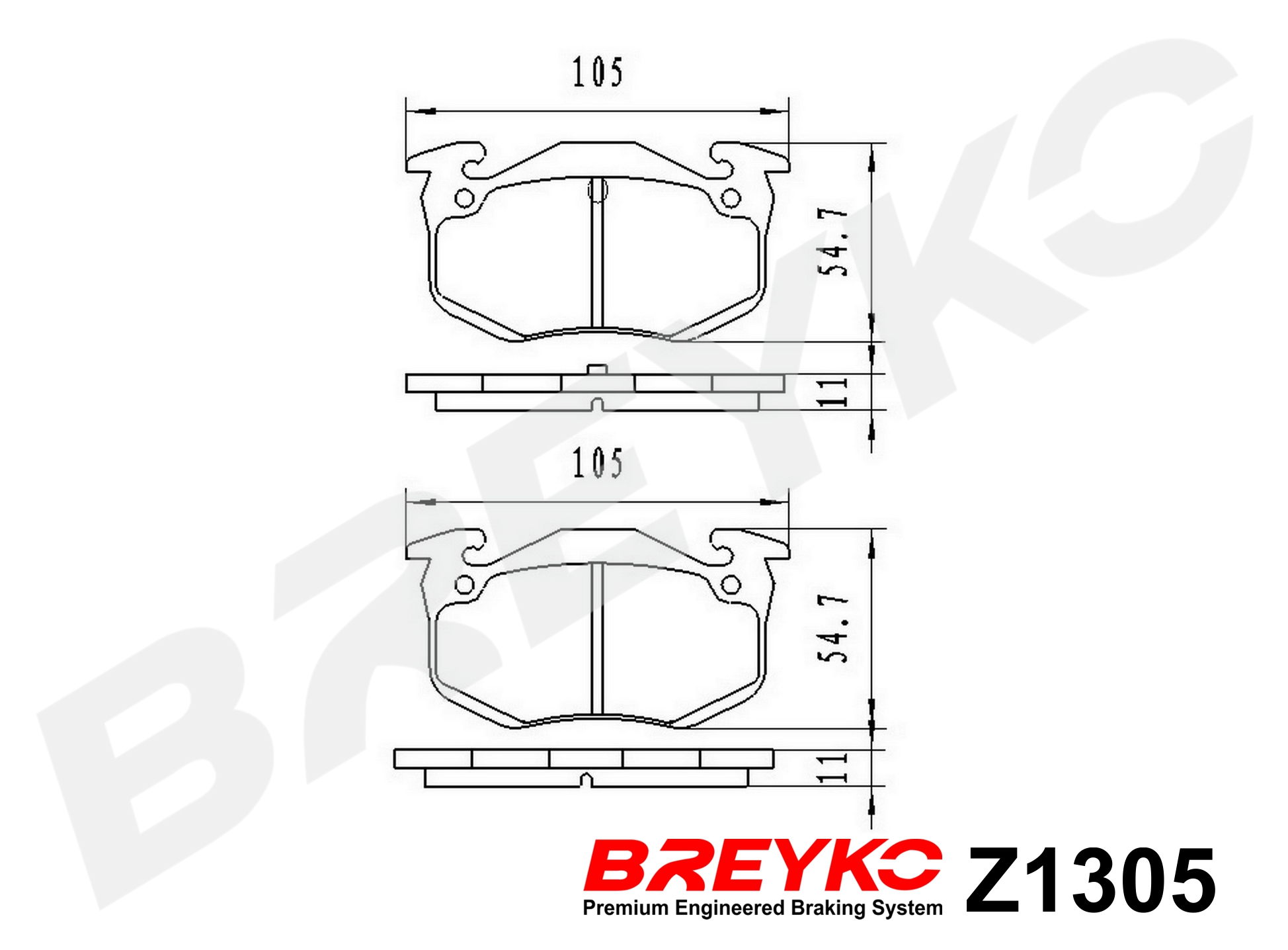DAVID VASCO Z1305 BREYKO Kit pastiglie freno, Freno a disco