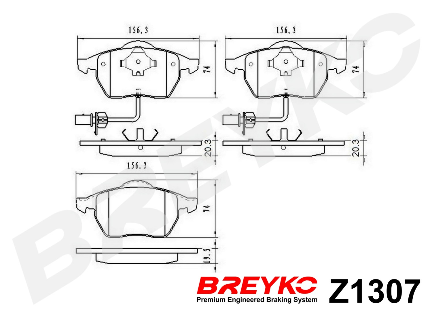 DAVID VASCO Z1307 BREYKO Kit pastiglie freno, Freno a disco