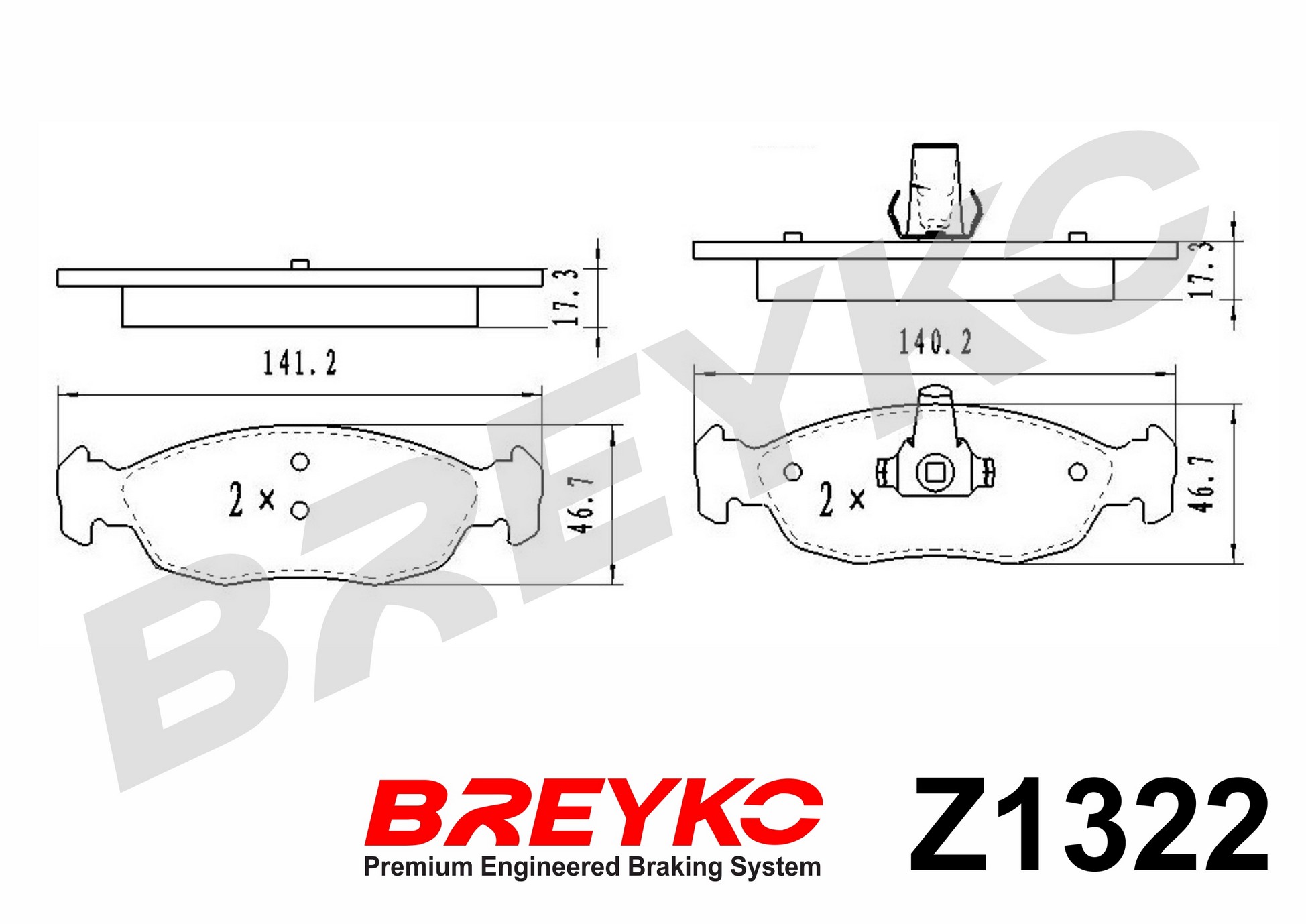 DAVID VASCO Z1322 BREYKO Kit pastiglie freno, Freno a disco