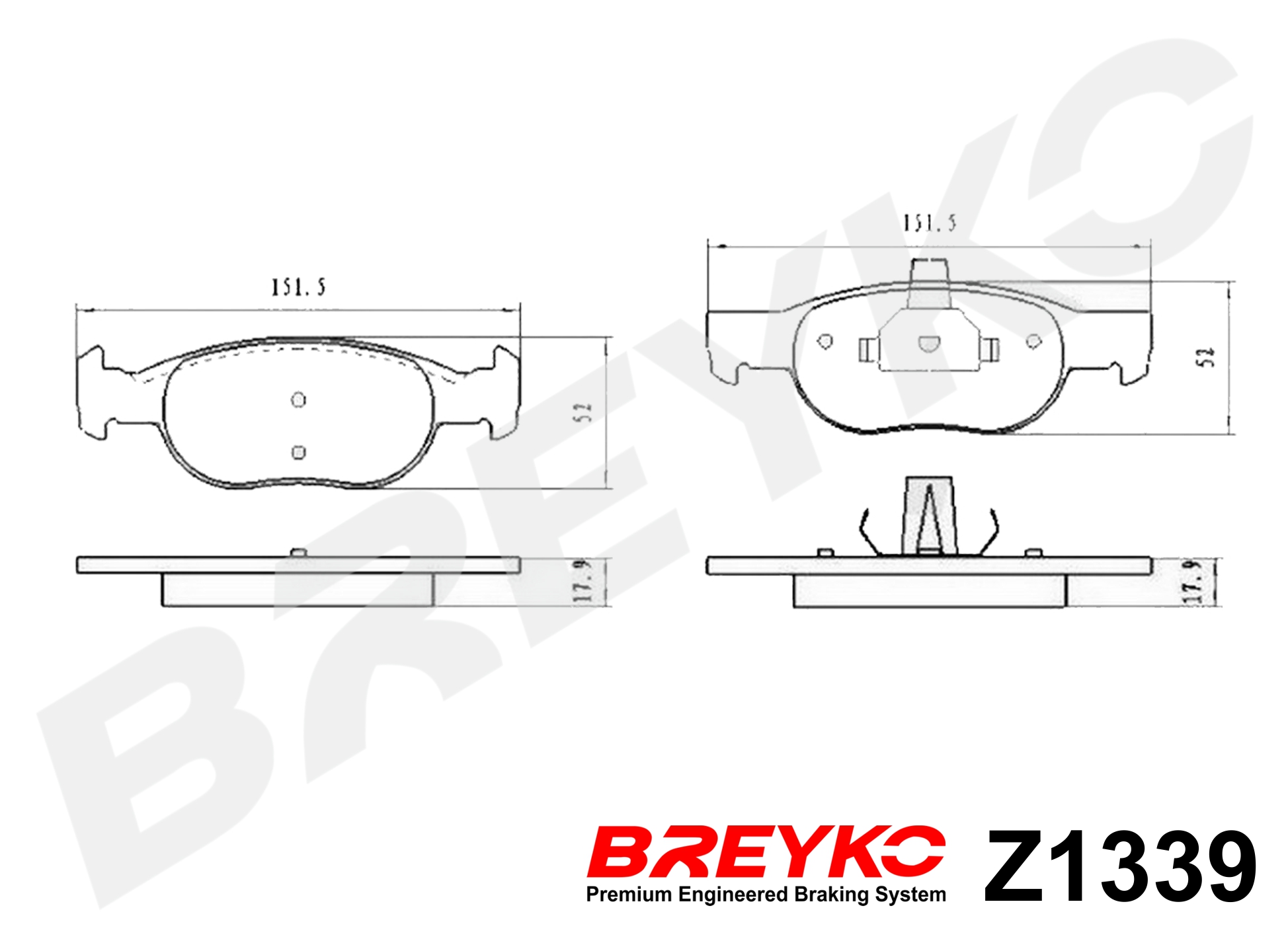 DAVID VASCO Z1339 BREYKO Kit pastiglie freno, Freno a disco