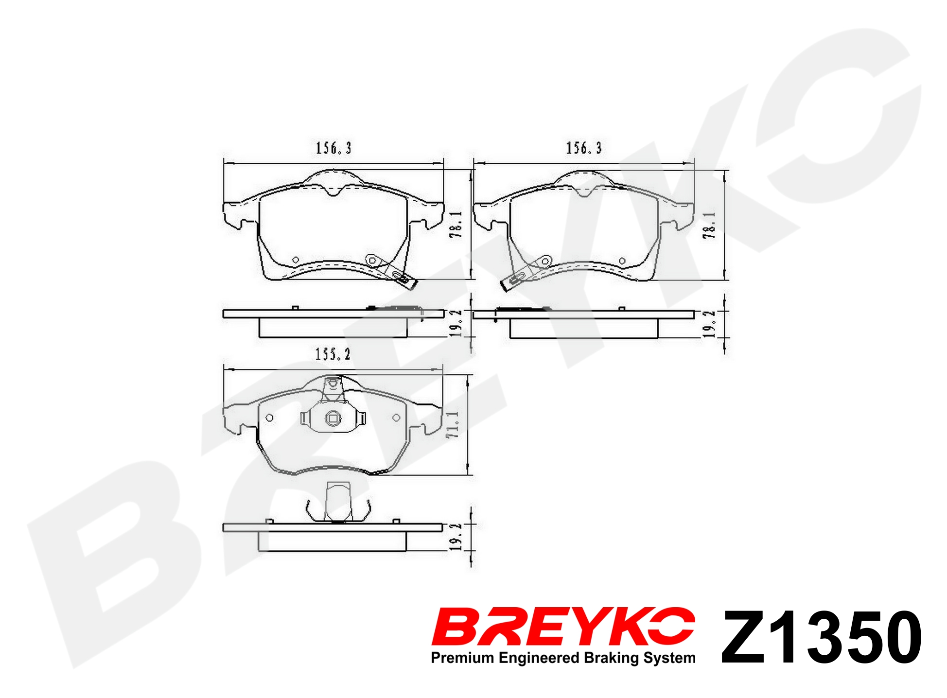 DAVID VASCO Z1350 BREYKO Kit pastiglie freno, Freno a disco