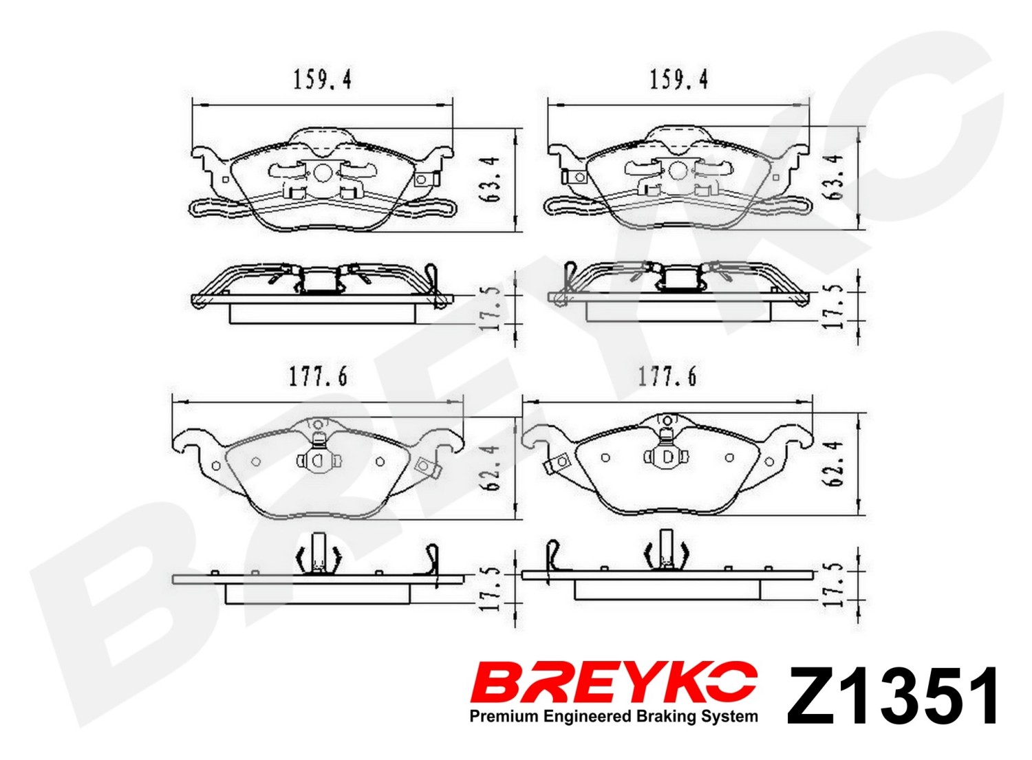 DAVID VASCO Z1351 BREYKO Kit pastiglie freno, Freno a disco