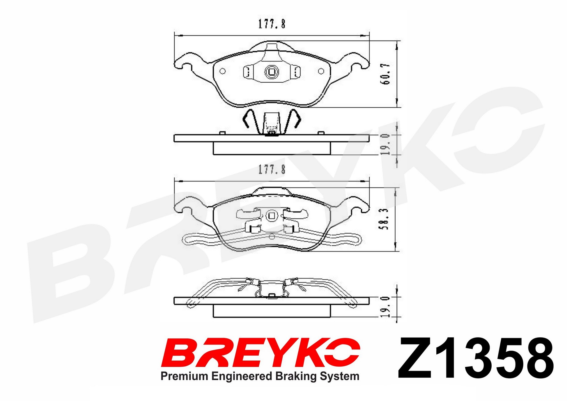 DAVID VASCO Z1358 BREYKO Kit pastiglie freno, Freno a disco